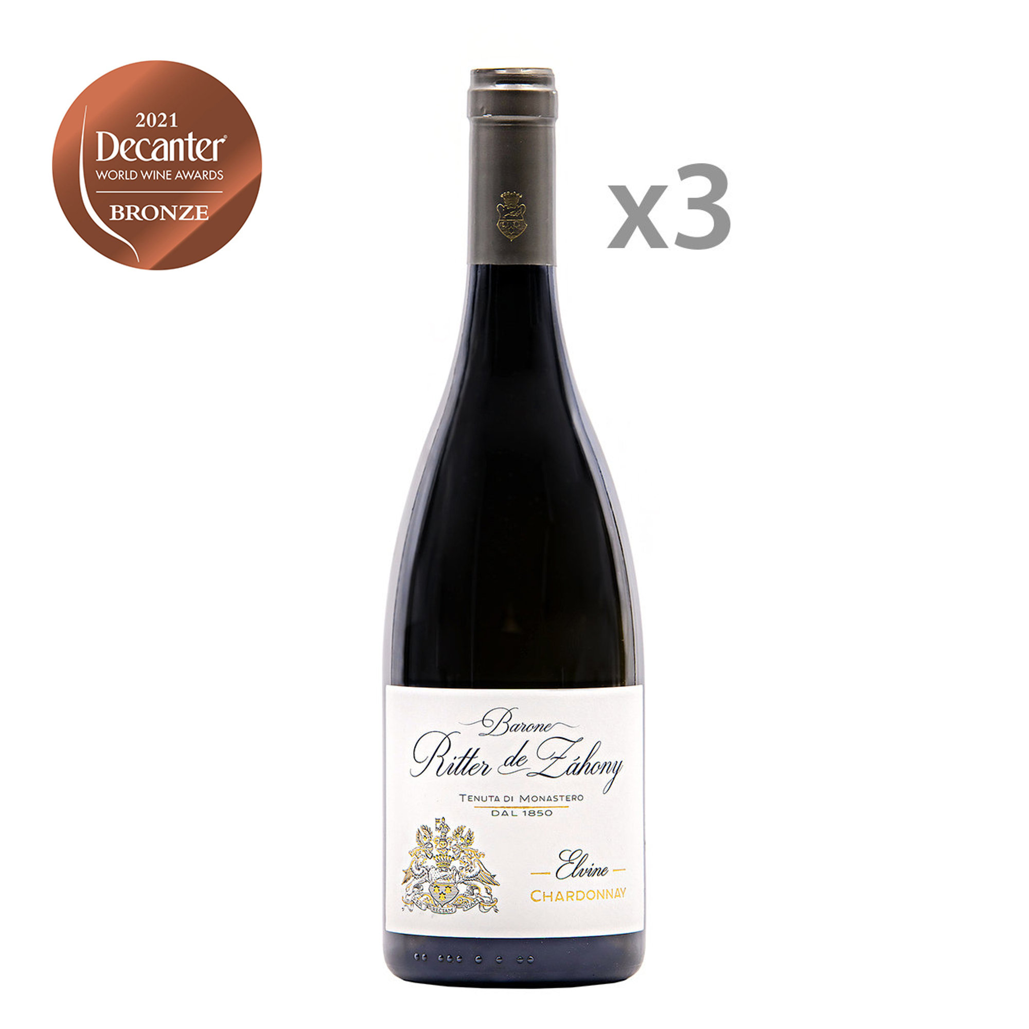 3 bottiglie - Elvine Chardonnay 2020 Barone Ritter de Zahony vista0