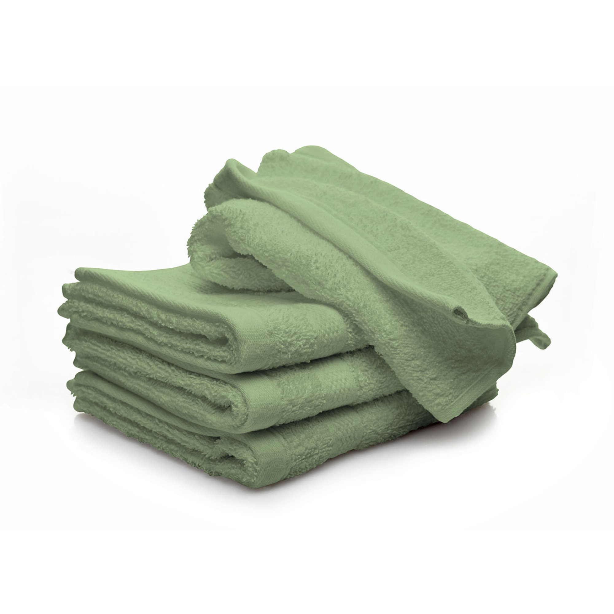 MB HOME Set spugna 100% cotone ospite+salvietta, verdino Avvolgente cotone vista0