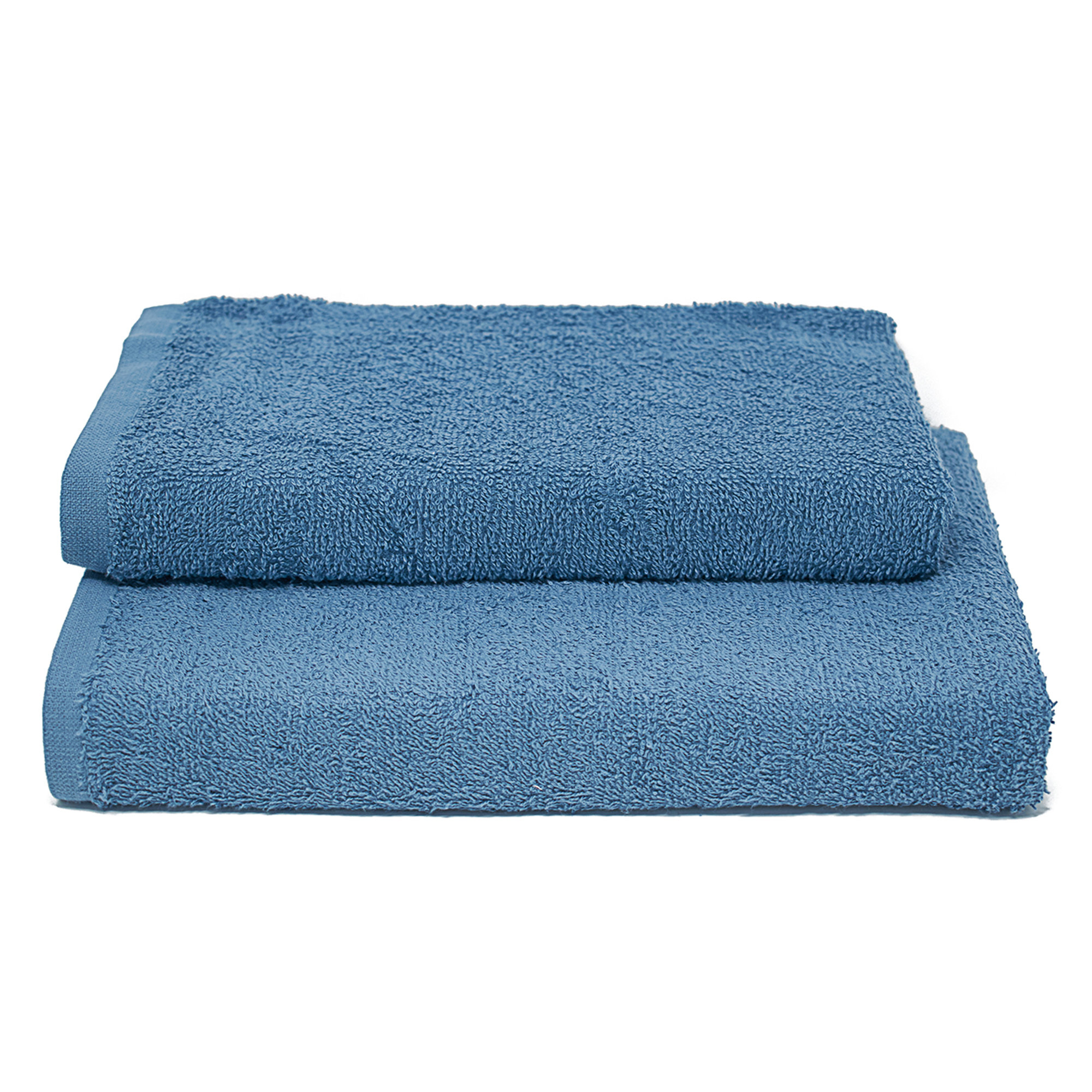 ERIKA Set spugna 100% cotone ospite+salvietta, blu denim Avvolgente cotone vista1