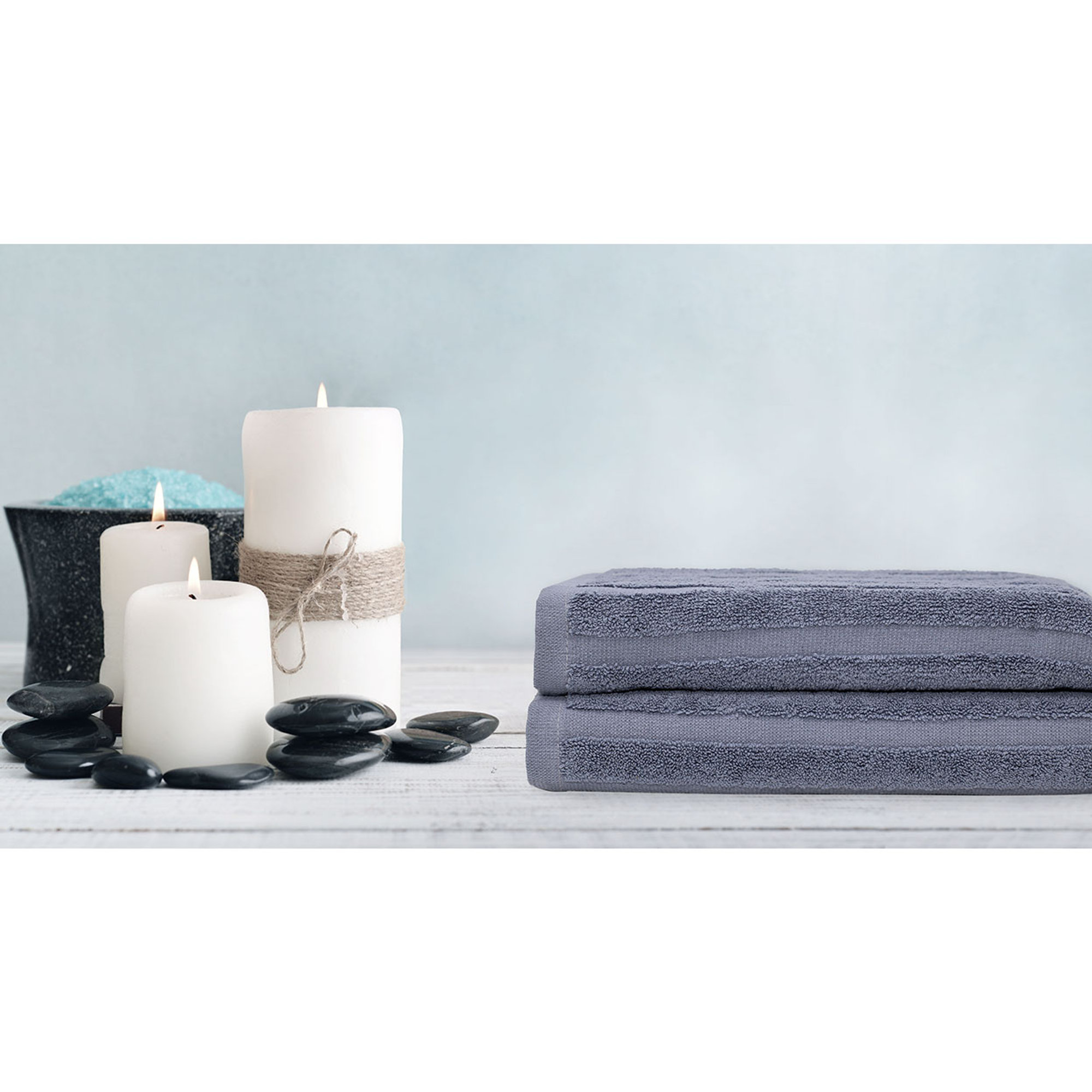 SALLYHORIZON Set spugna 100% cotone ospite + salvietta, vinaceo Avvolgente cotone vista3