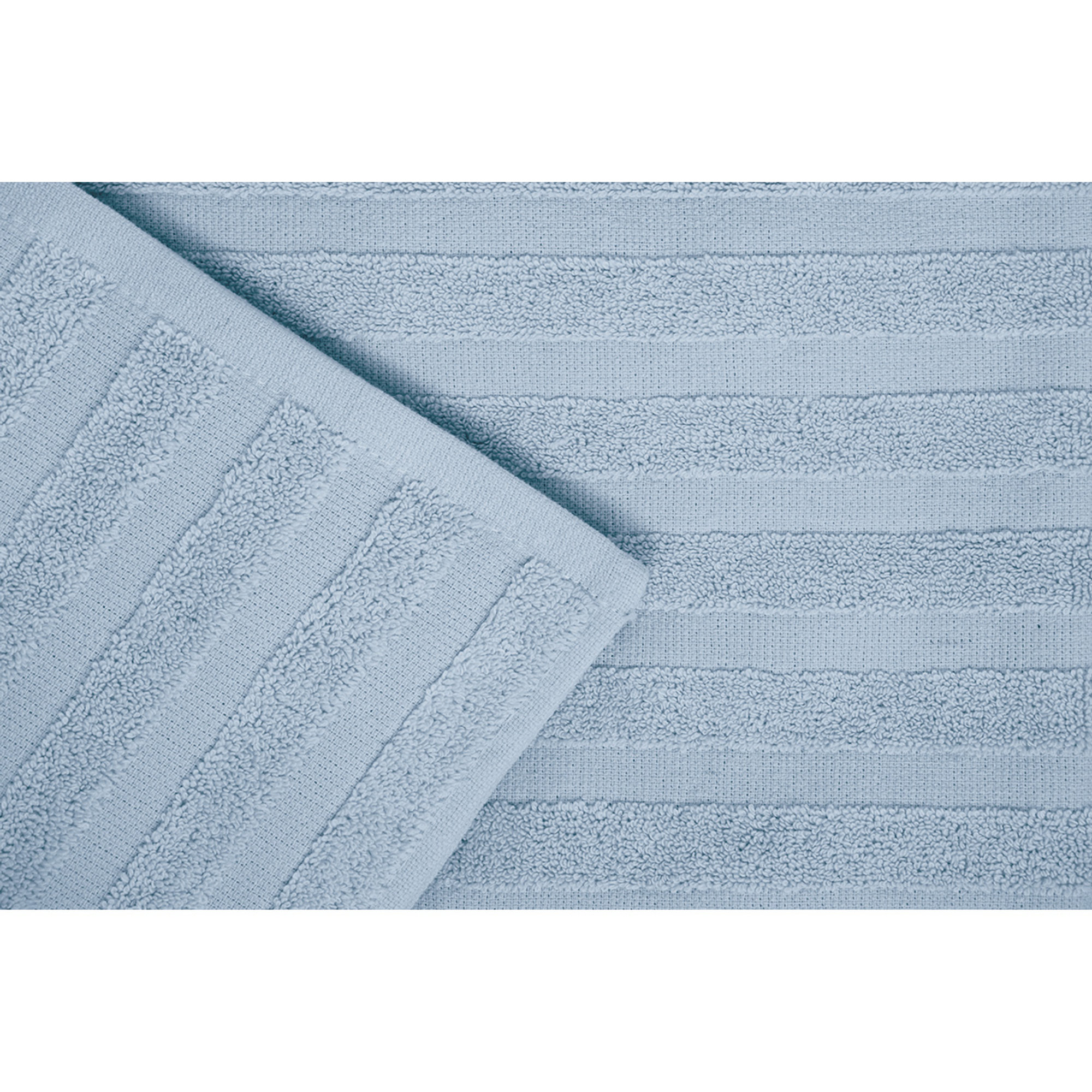 SALLYHORIZON Set spugna 100% cotone ospite + salvietta, azzurro Avvolgente cotone vista2
