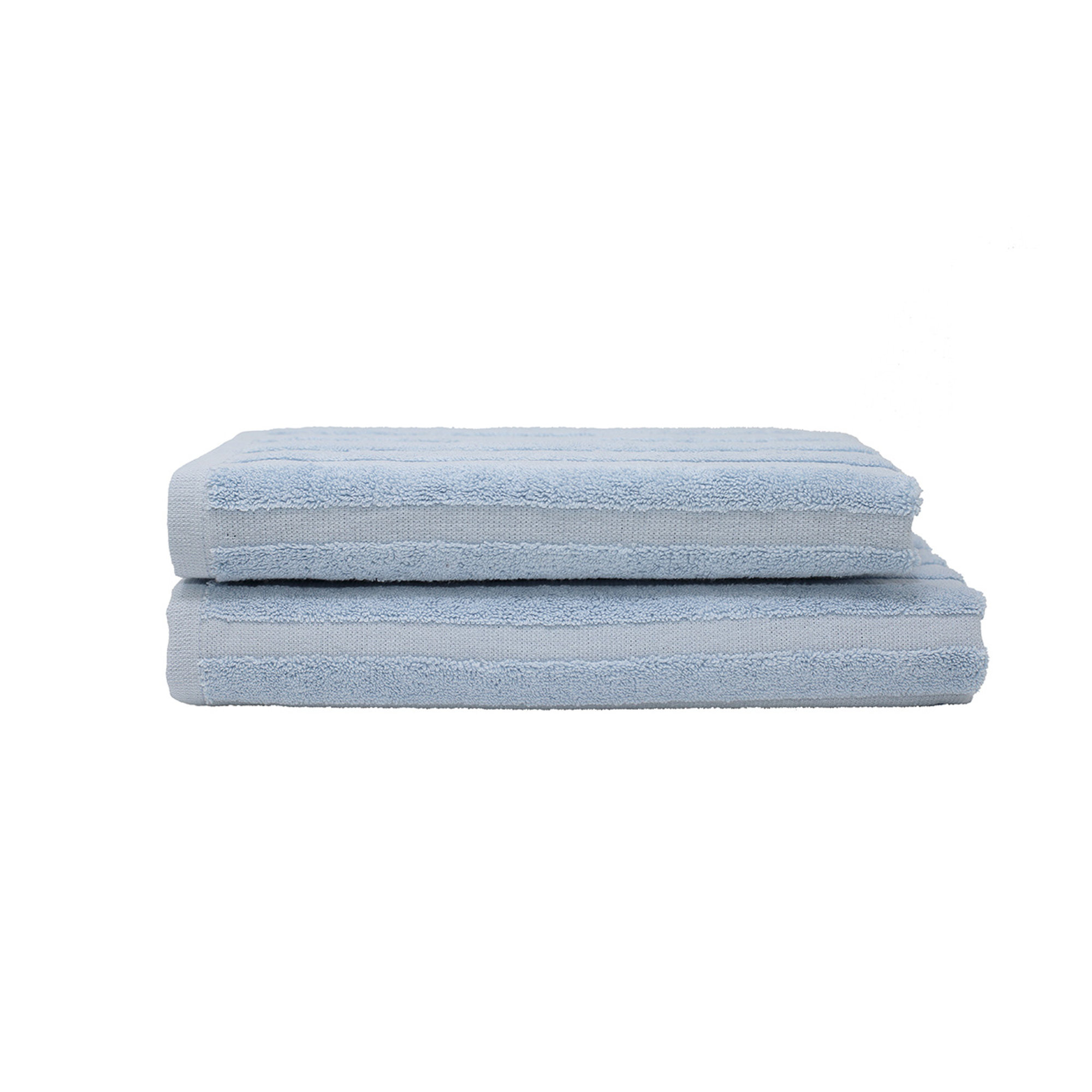 SALLYHORIZON Set spugna 100% cotone ospite + salvietta, azzurro Avvolgente cotone vista0