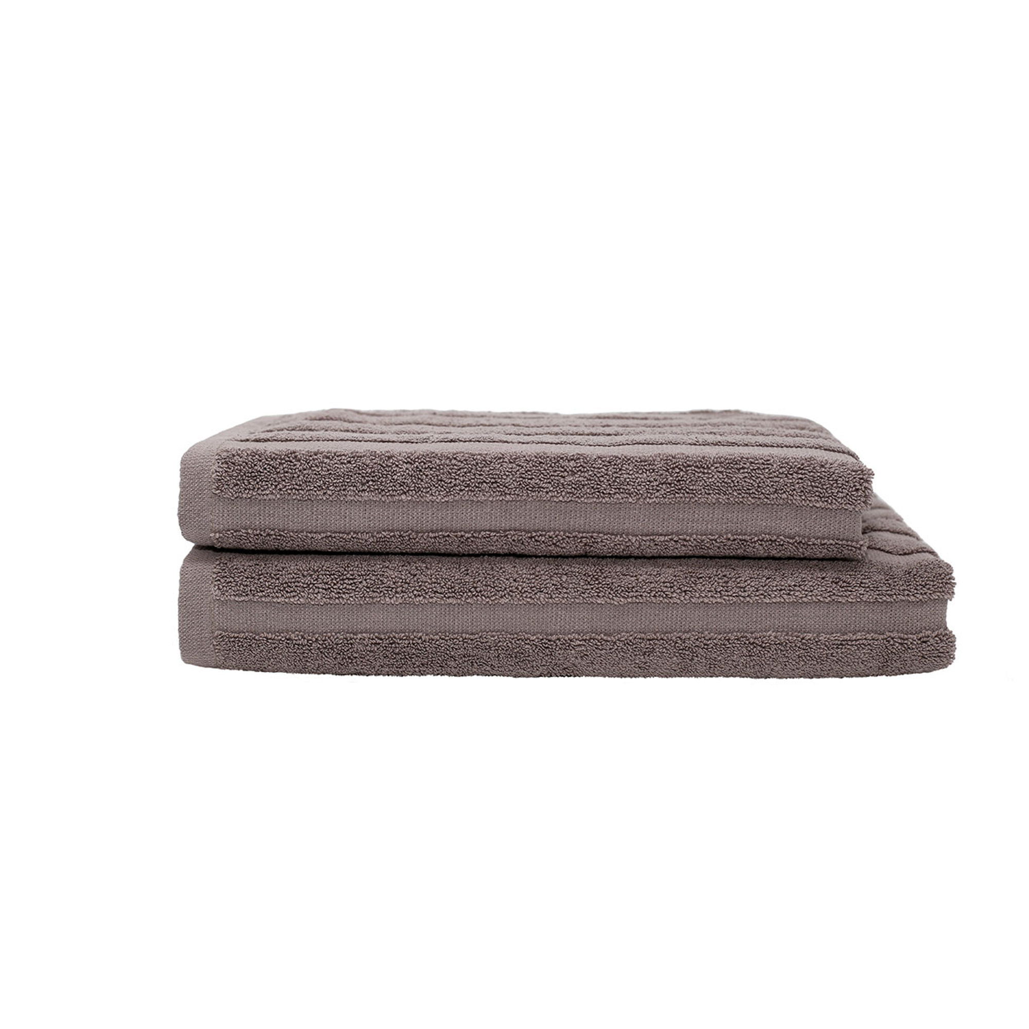 SALLYHORIZON Set spugna 100% cotone ospite + salvietta, tortora Avvolgente cotone vista0