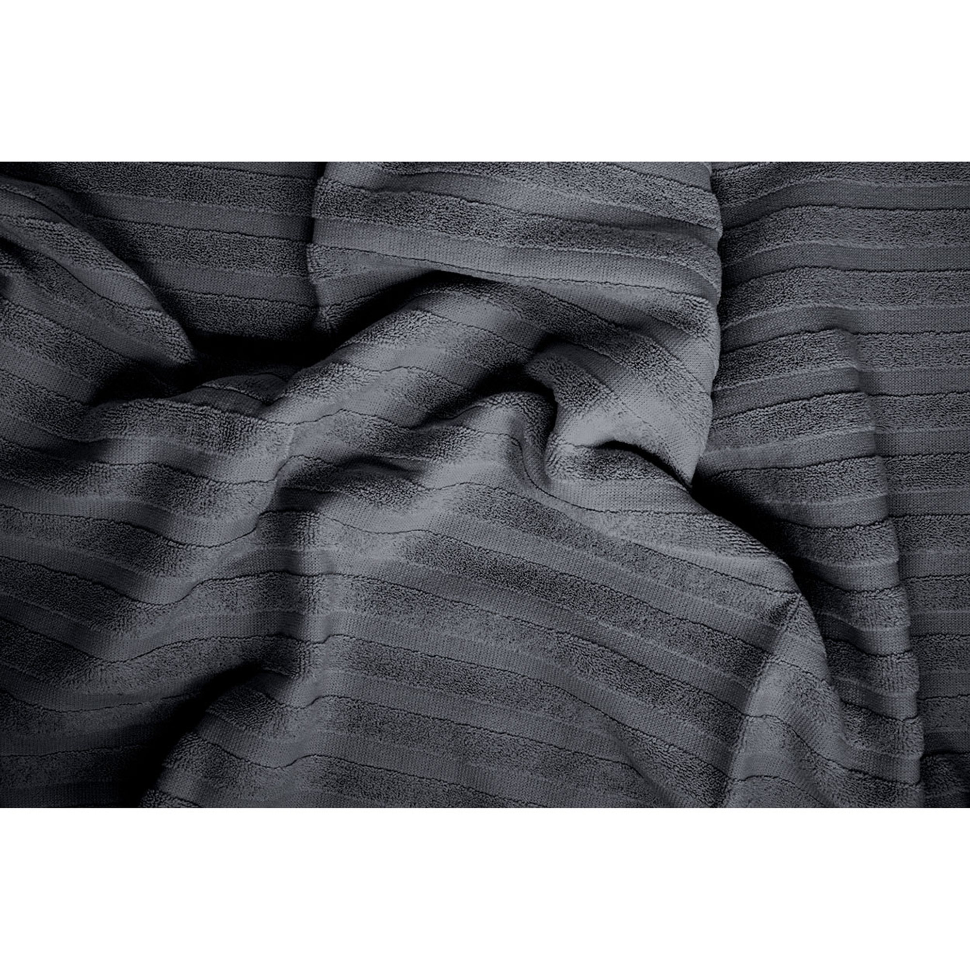 SALLYHORIZON Set spugna 100% cotone ospite + salvietta, grigio scuro Avvolgente cotone vista2