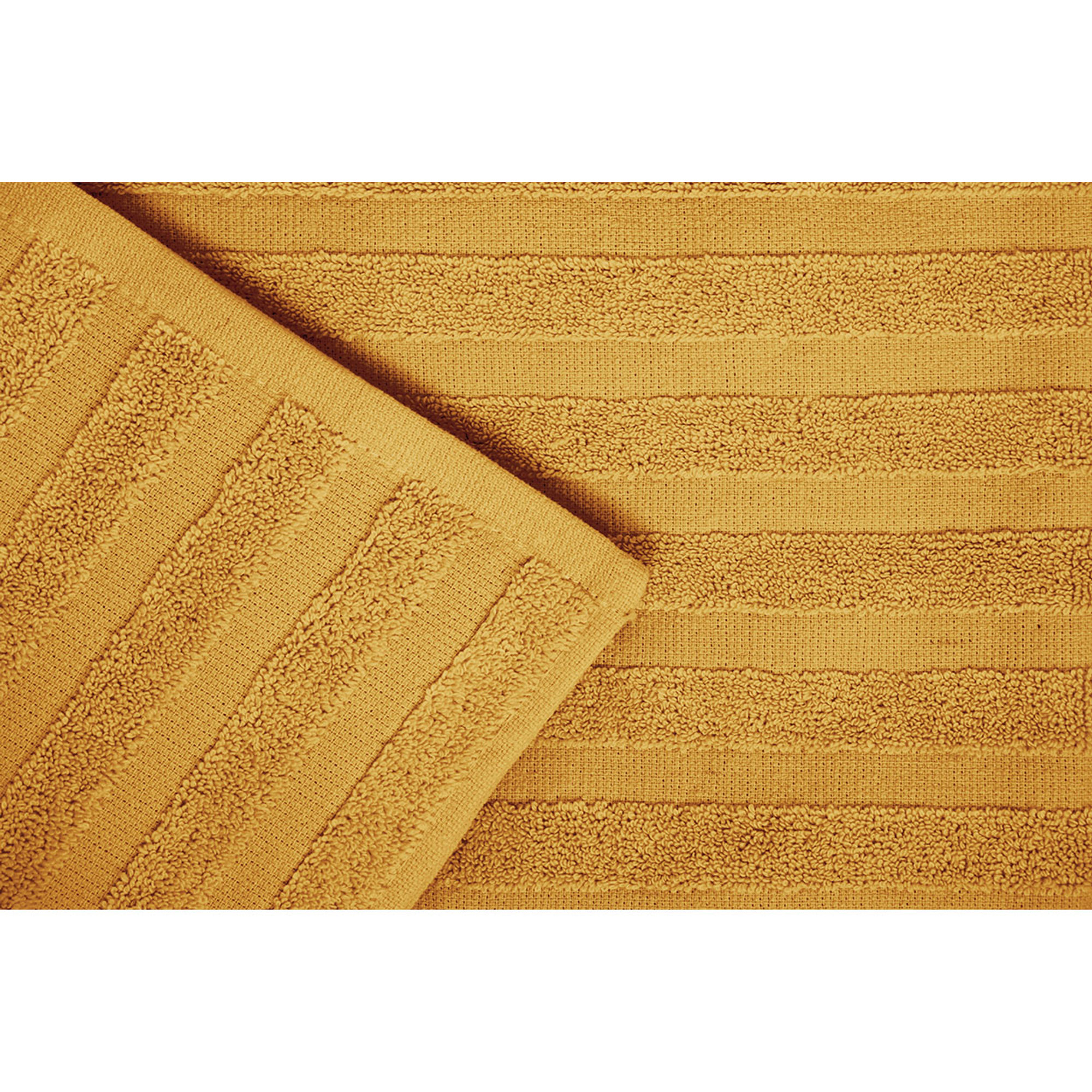 SALLYHORIZON Set spugna 100% cotone ospite + salvietta, senape Avvolgente cotone vista2