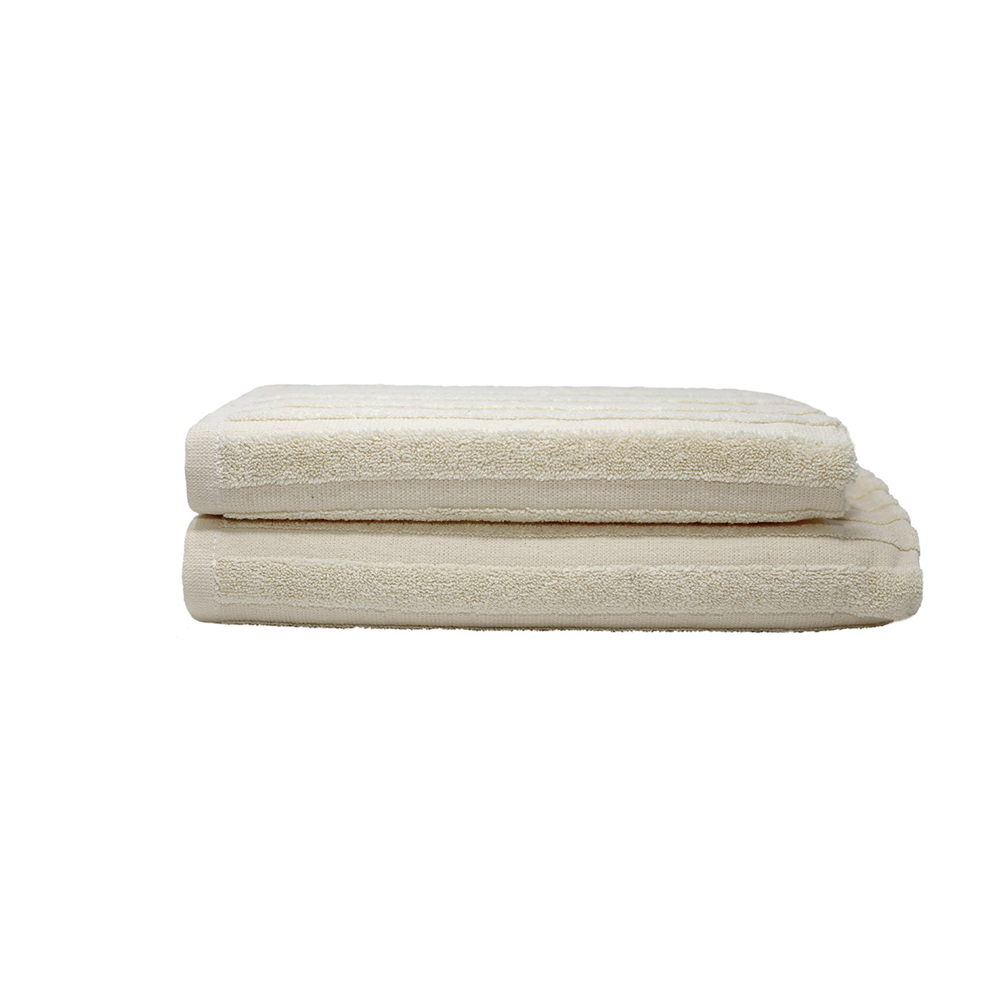 SALLYHORIZON Set spugna 100% cotone ospite + salvietta, crema Avvolgente cotone vista0
