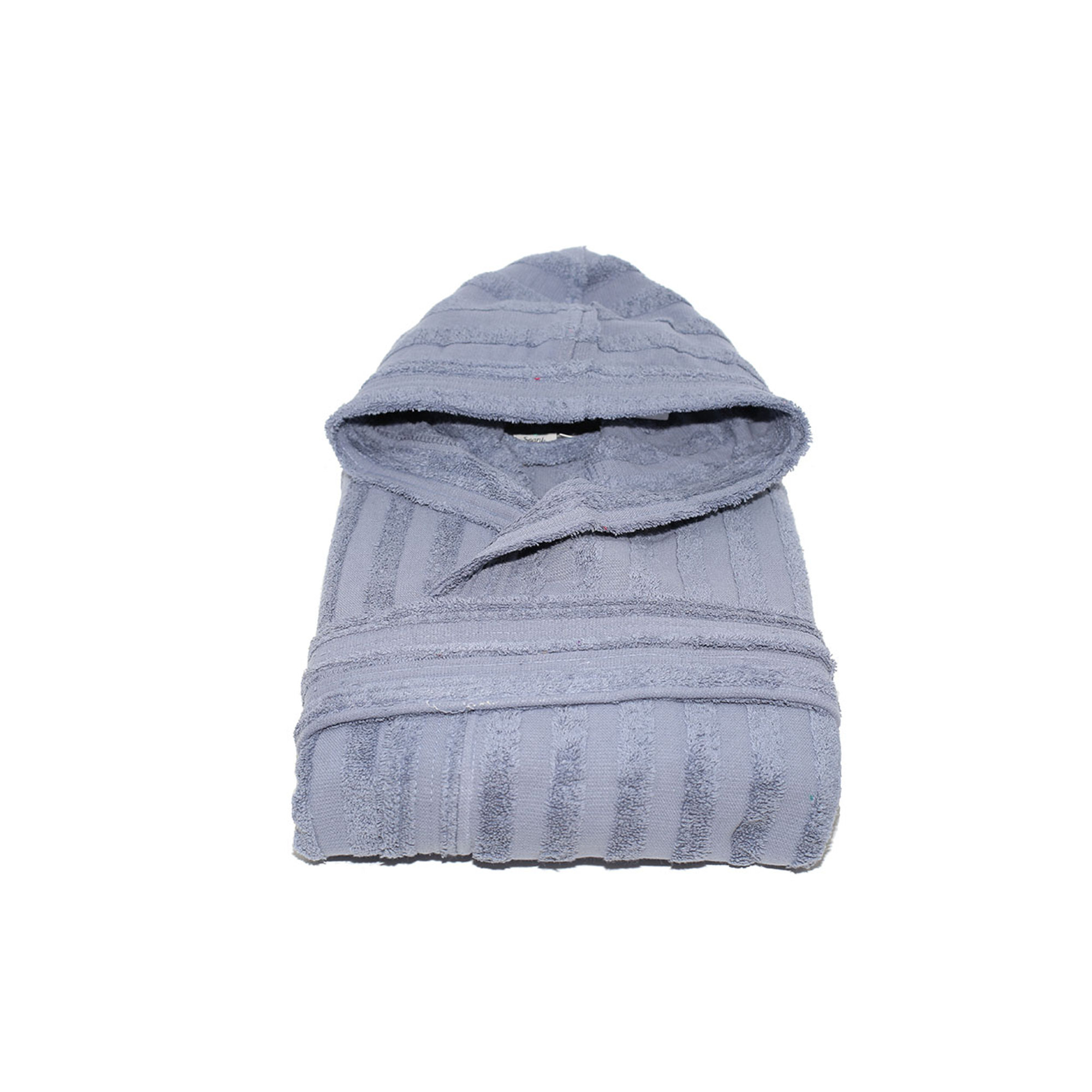 SALLYHORIZON Accappatoio Jacquard in spugna 100% cotone, denim blu Avvolgente cotone vista0