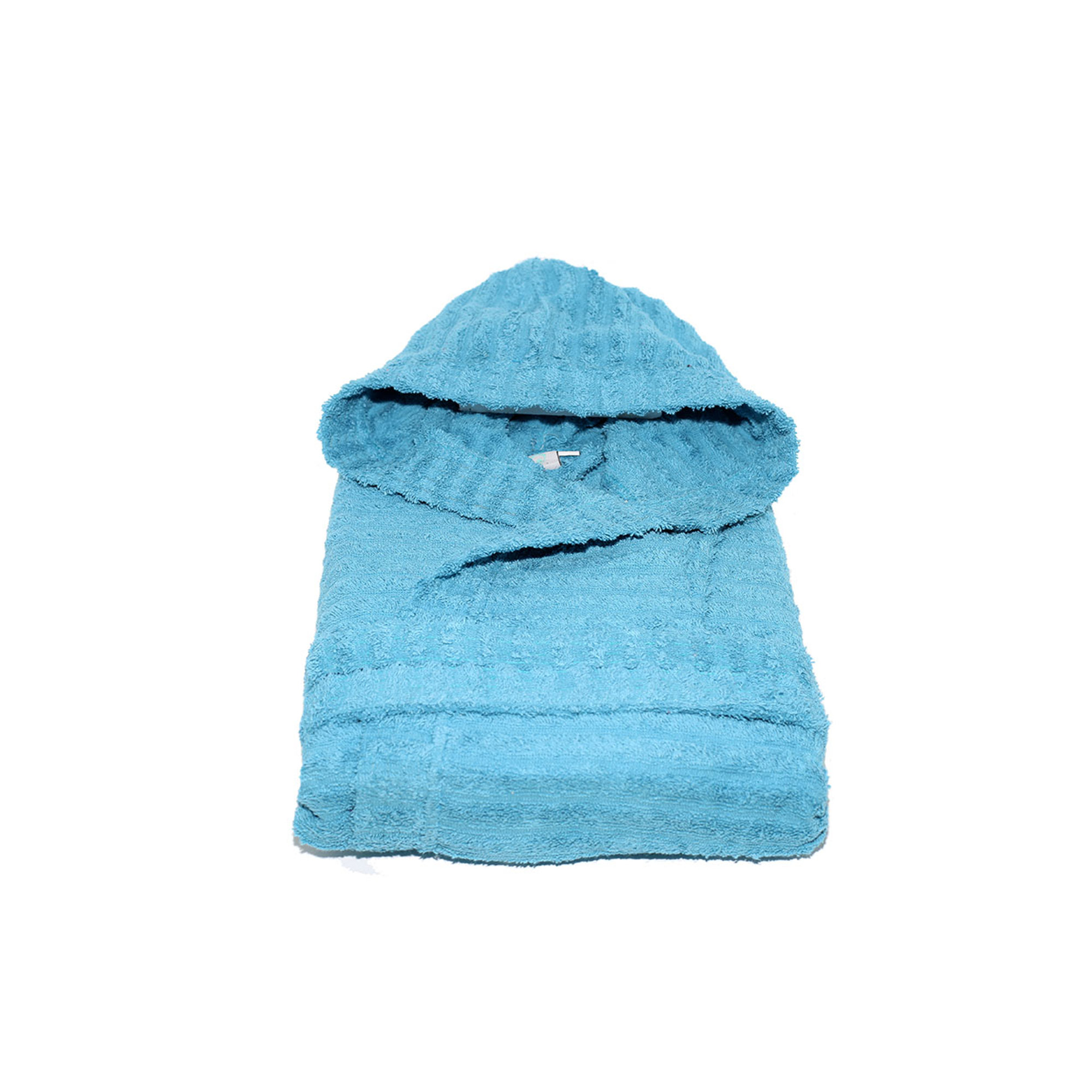 SALLYLINES Accappatoio Jacquard in spugna 100% cotone, petrolio Avvolgente cotone vista0