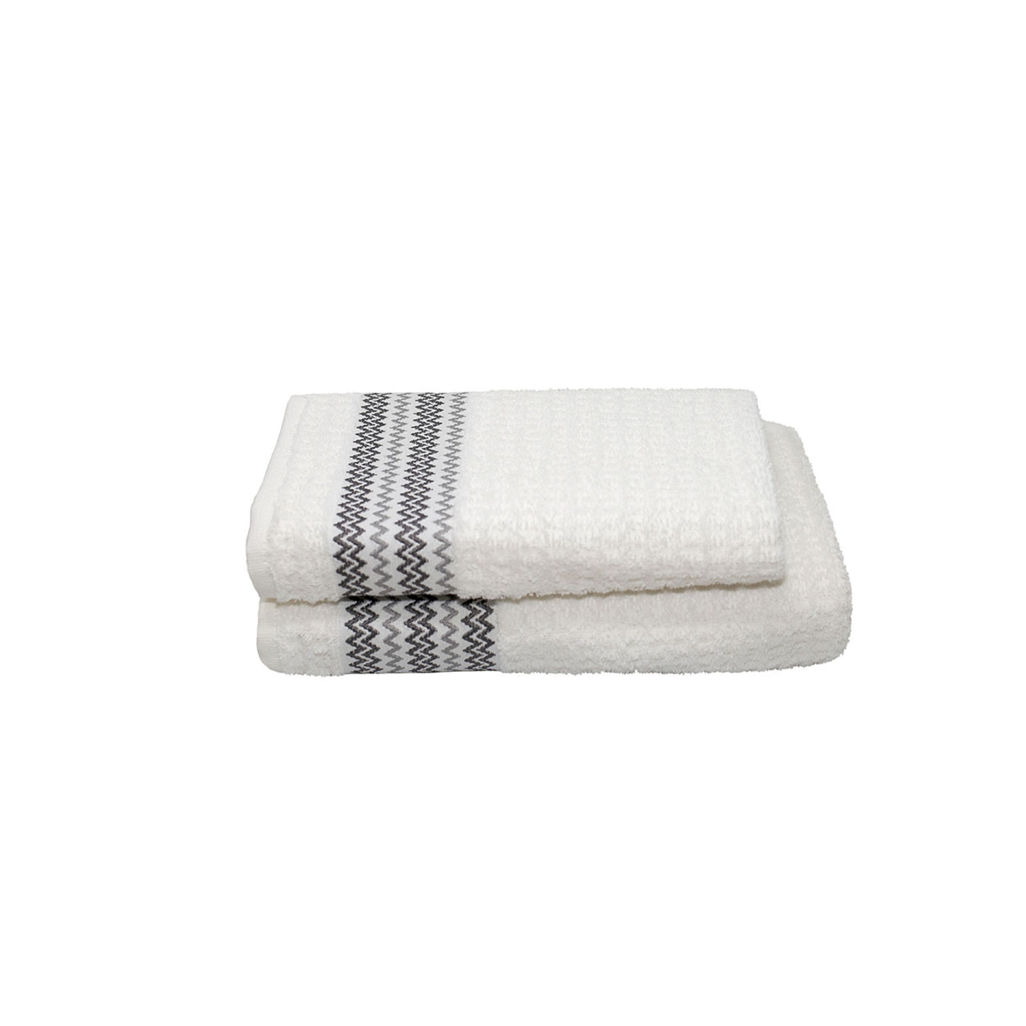 KATE ZIG ZAG Ospite 40x55 e Salvietta 50x100, grigio Avvolgente cotone vista0