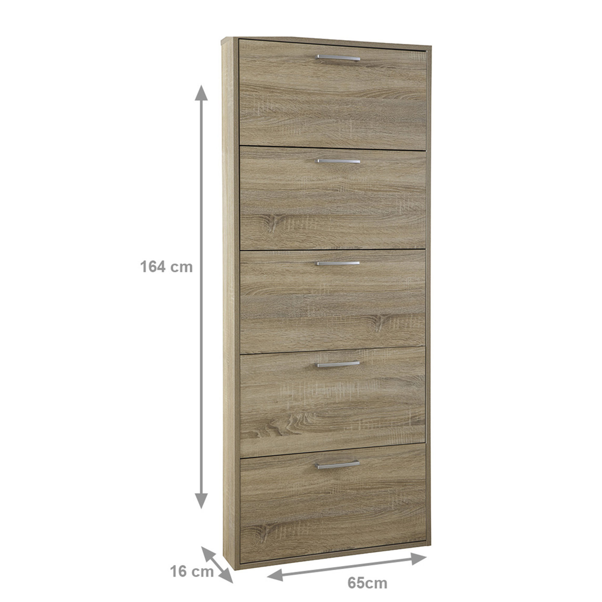 Scarpiera 5 ante slim, rovere White House vista5