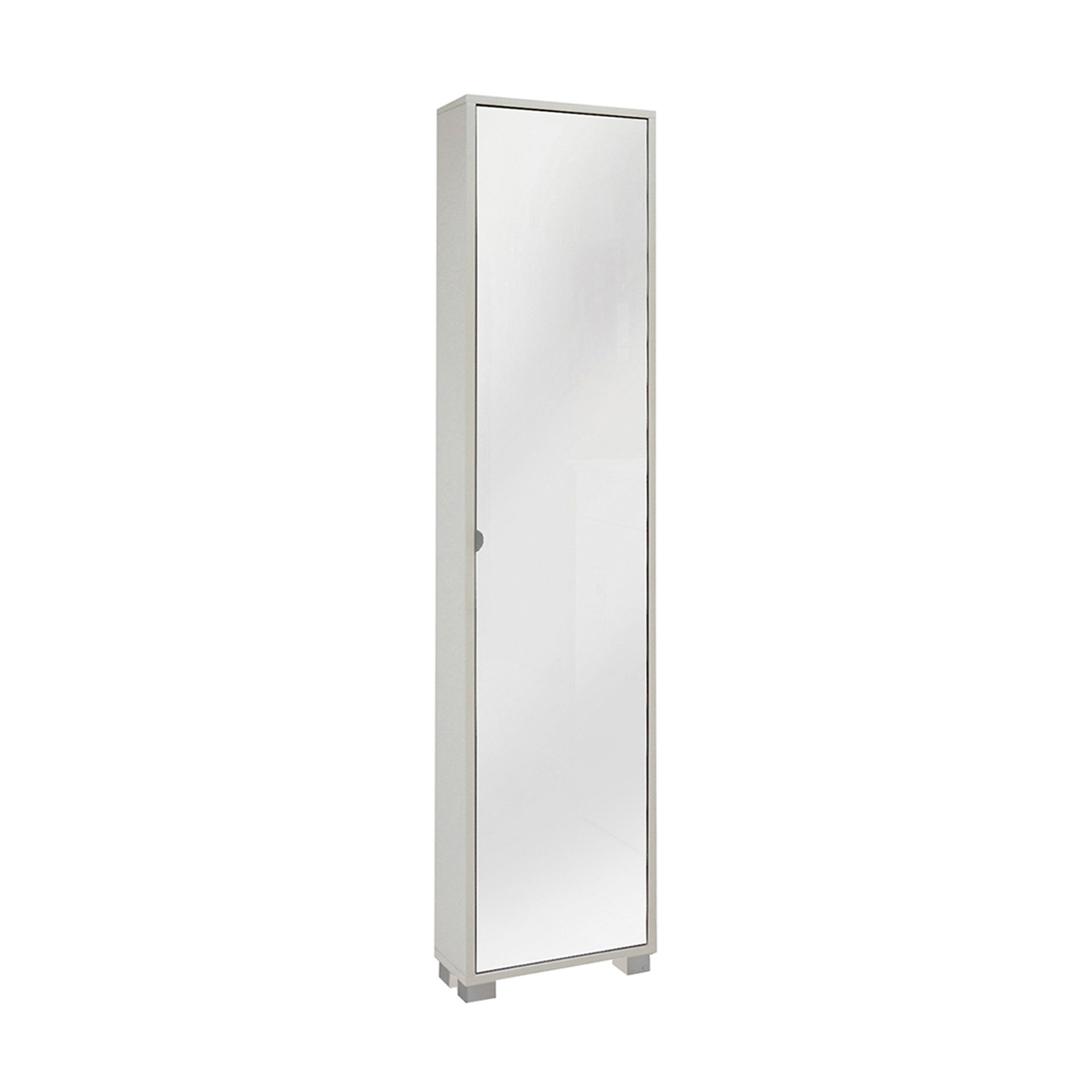 Armadio multifunzione con anta unica, legno chiaro/specchio White House vista0