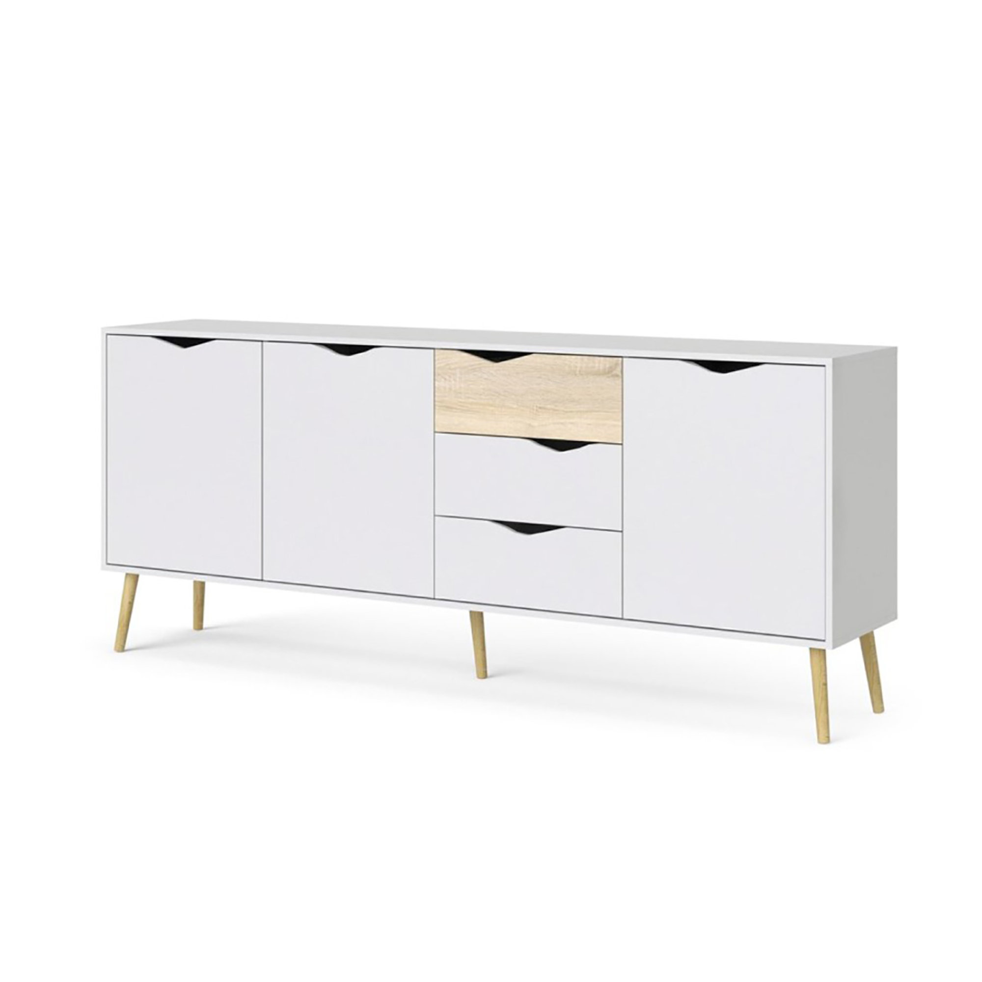 Credenza 3 ante 3 cassetti, bianco/marrone White House vista0