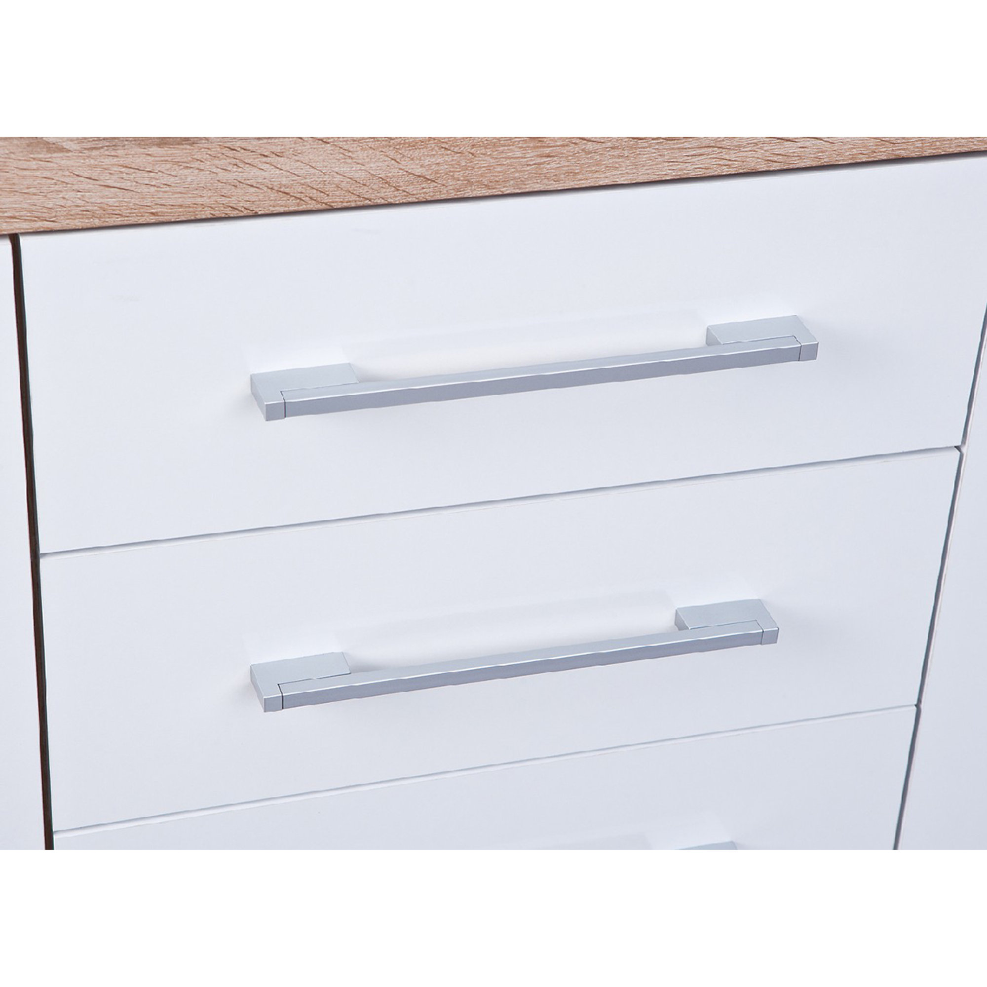 Buffet 2 ante 4 cassetti, rovere/bianco White House vista6