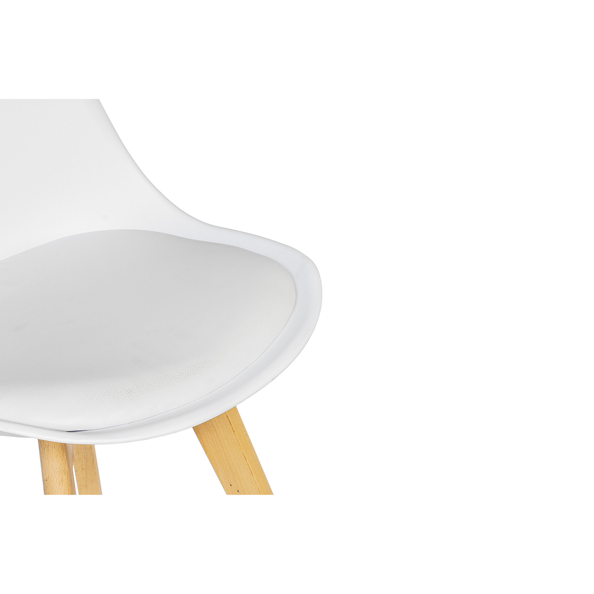 Set 4 sedie ecopelle con cuscino, bianco White House vista3