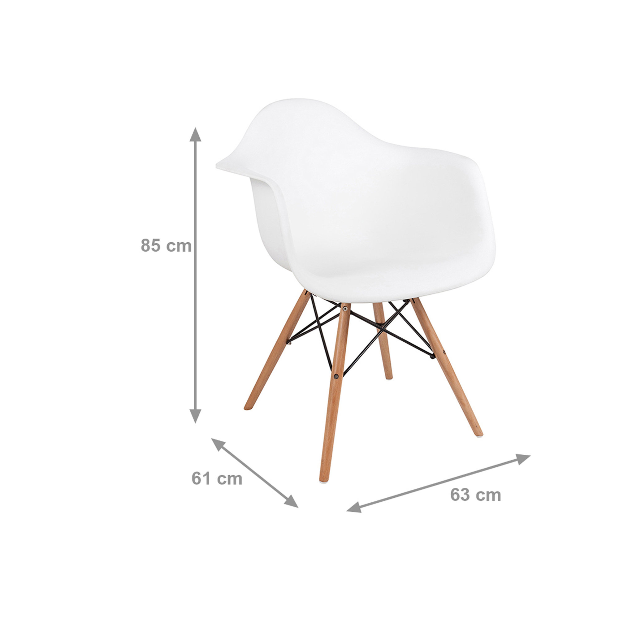 Sedia con braccioli, bianco White House vista3