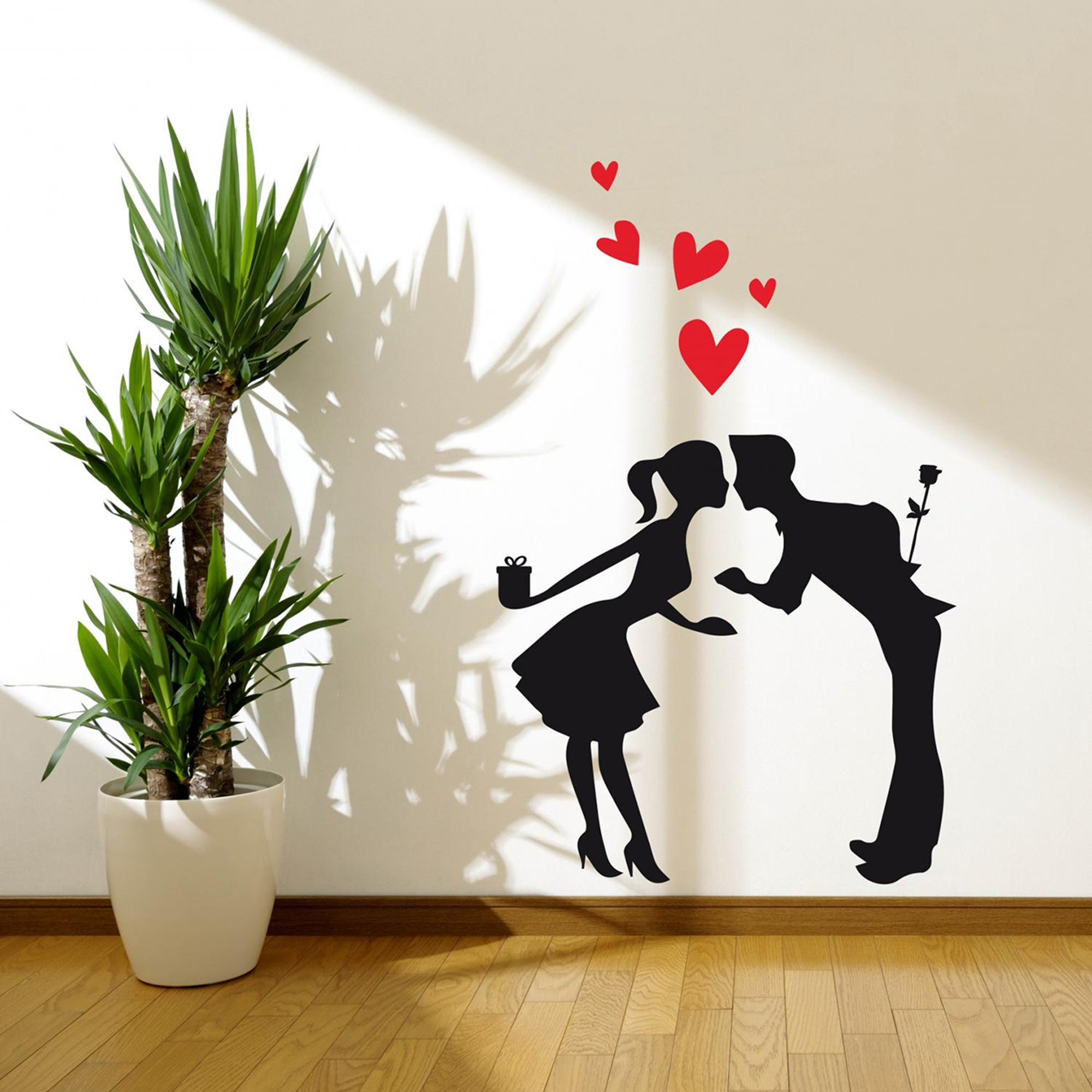Adesivo da muro "San Valentino Kiss" nero/rosso White House vista1