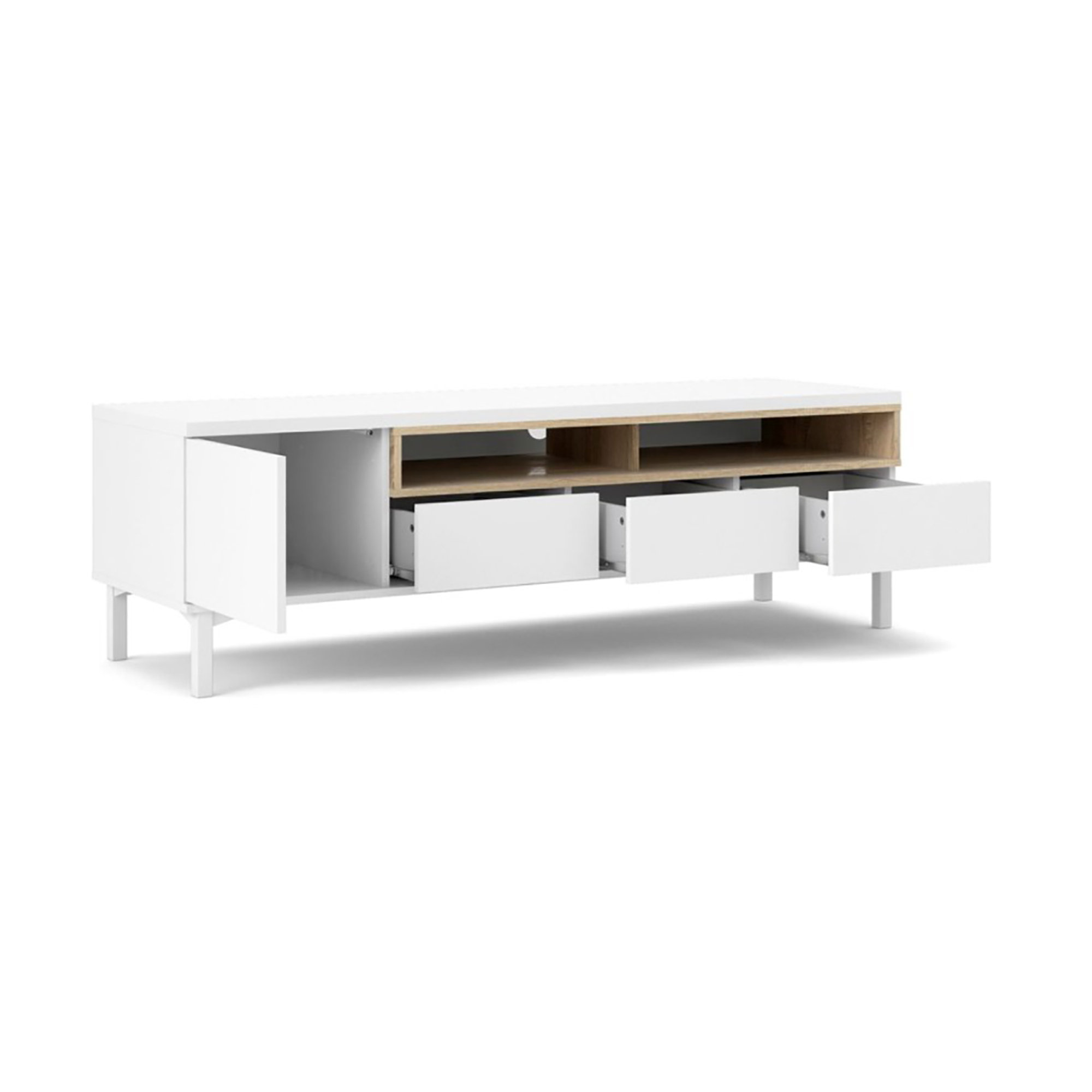 Mobile porta tv, bianco/naturale White House vista1