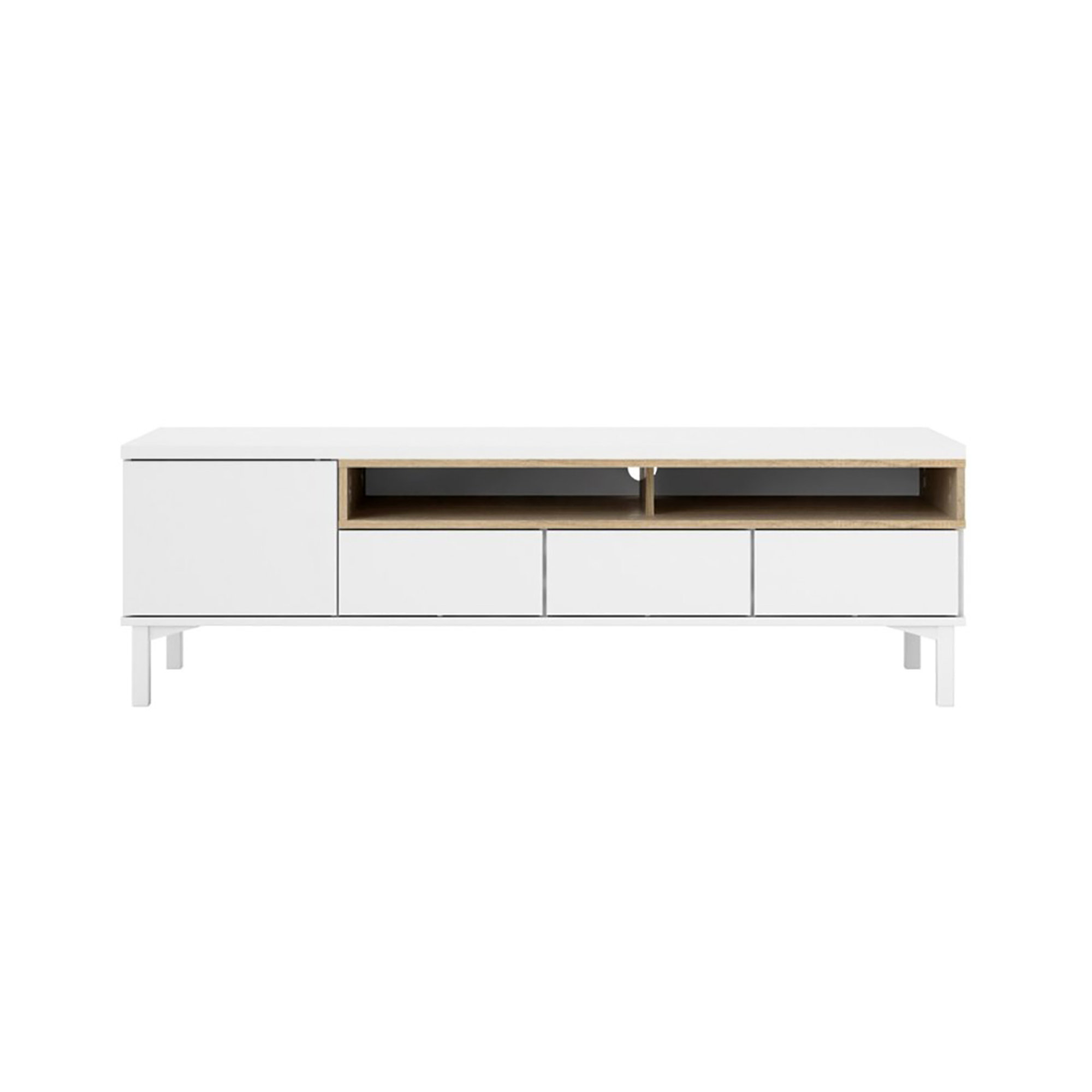 Mobile porta tv, bianco/naturale White House vista2