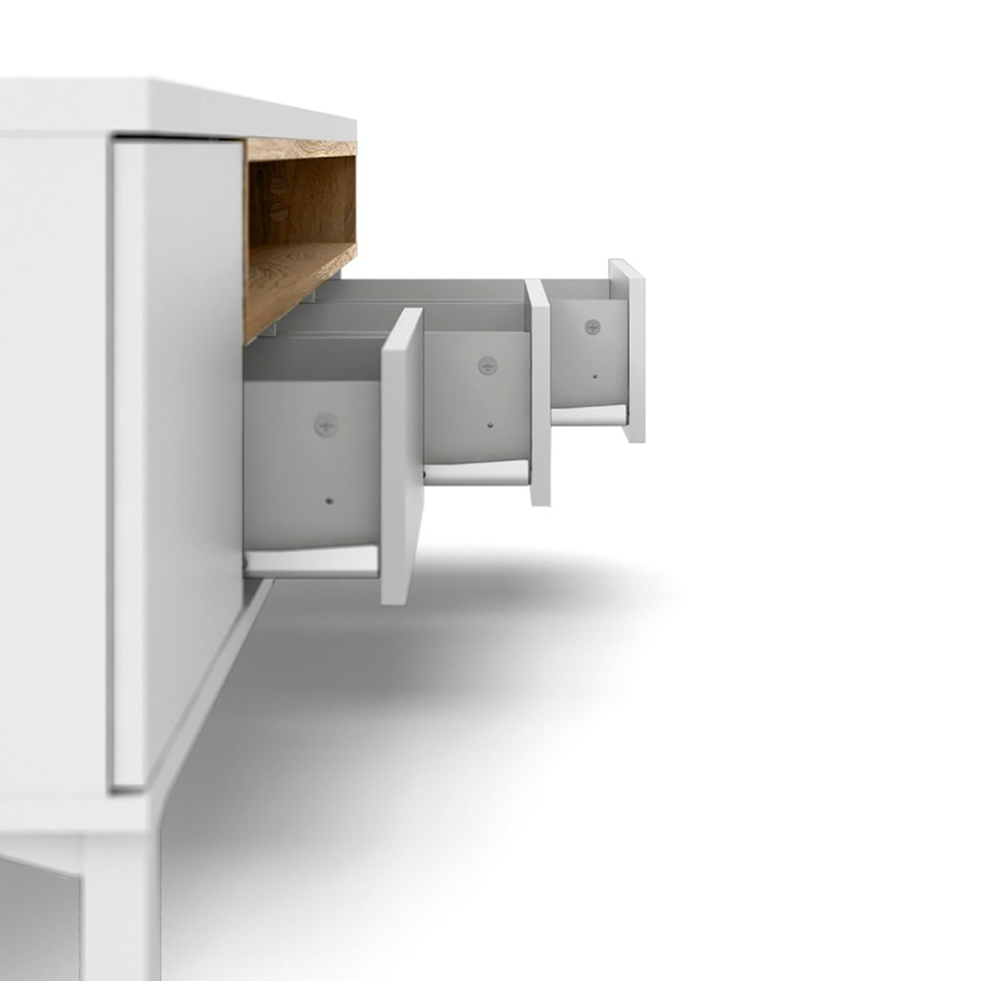 Mobile porta tv, bianco/naturale White House vista4