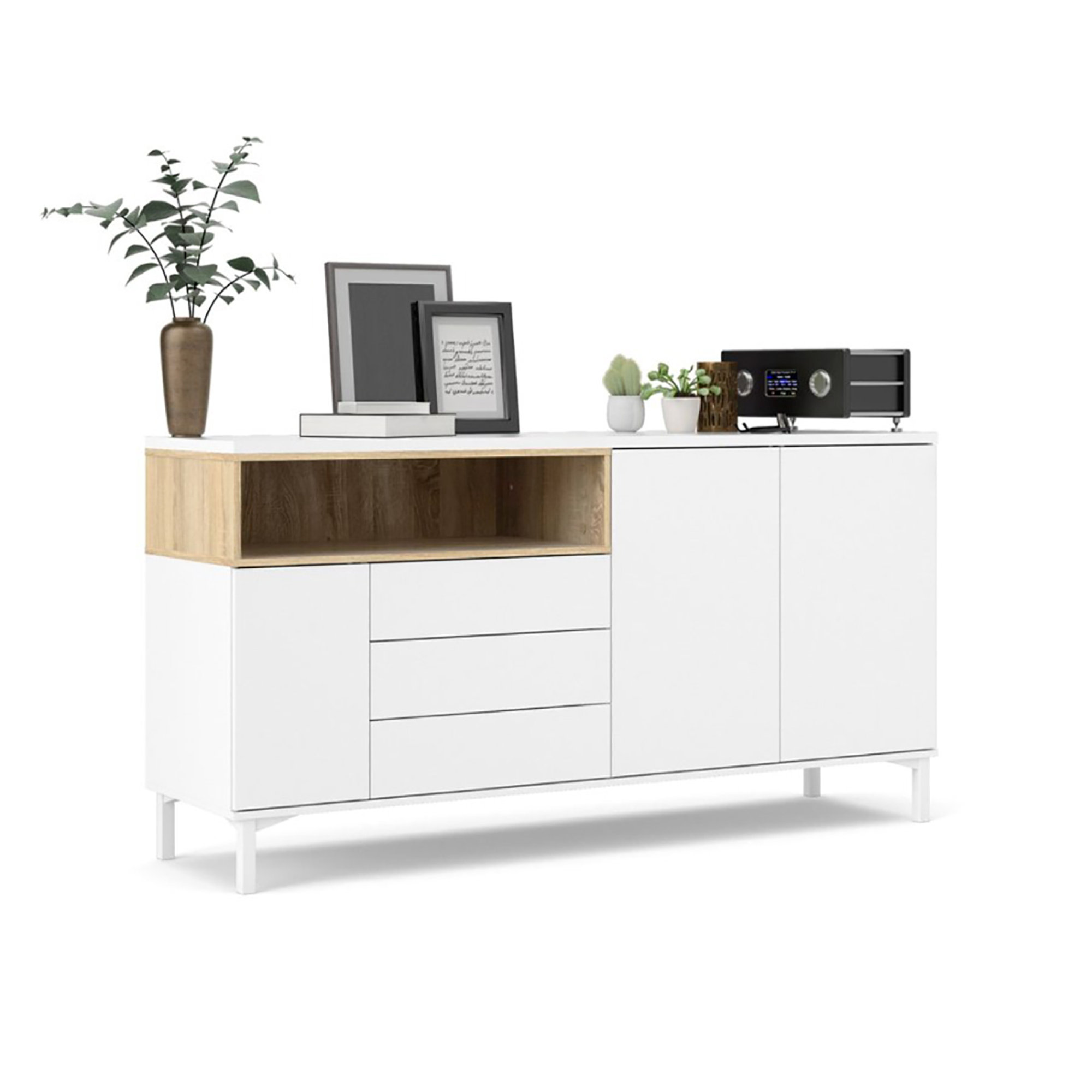 Credenza, bianco/marrone White House vista2