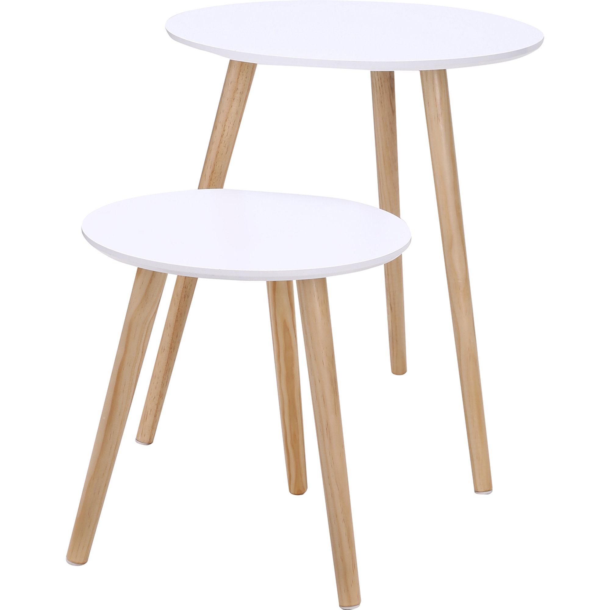Set due tavolini, bianco/naturale White House vista2