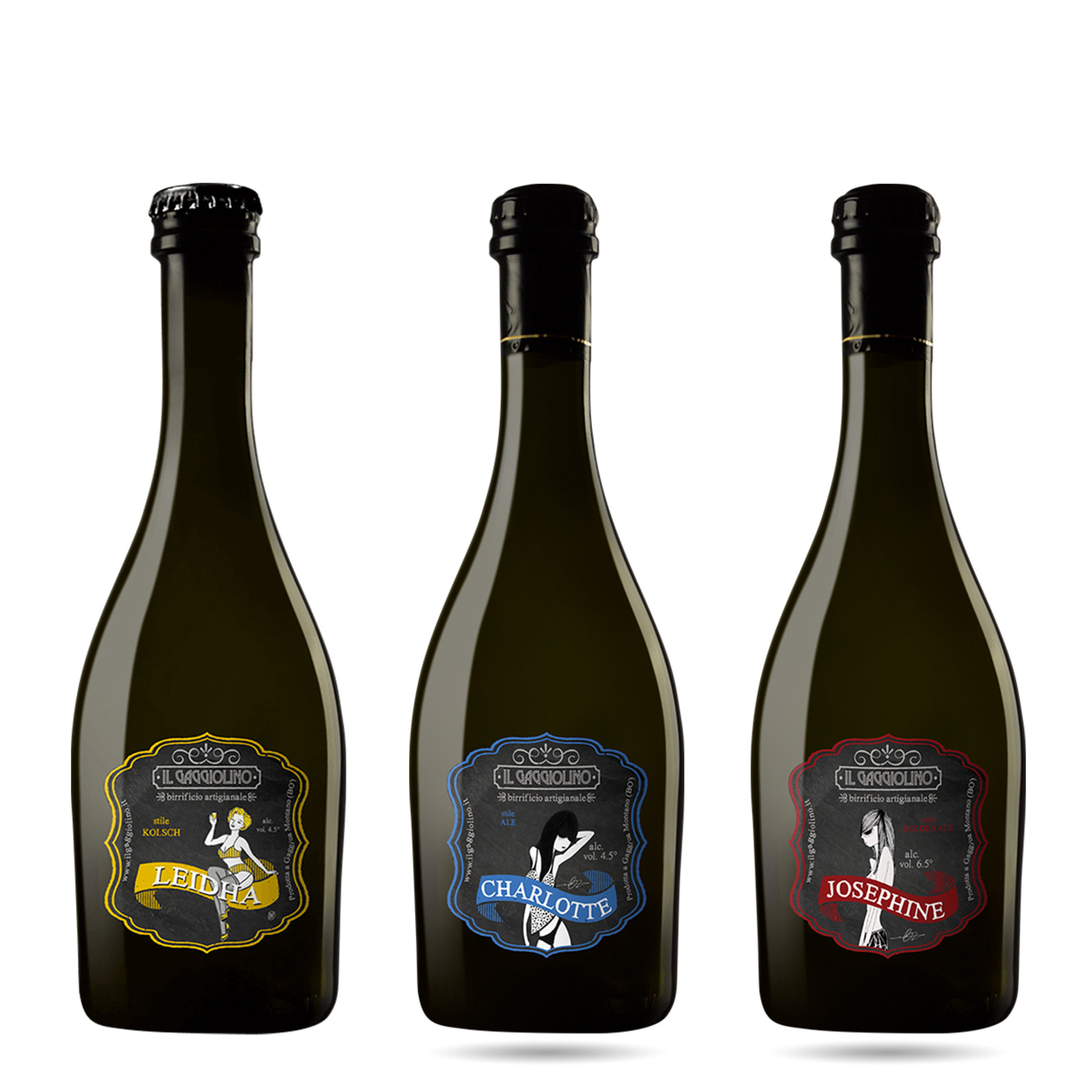 3 bottiglie miste da 0,50 lt: LEIDHA - CHARLOTTE - JOSEPHINE Il Gaggiolino vista0