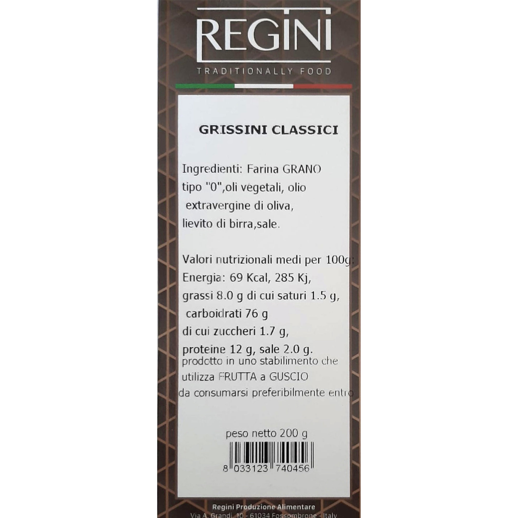 8 confezioni - Grissini classici 200 gr Regini vista1