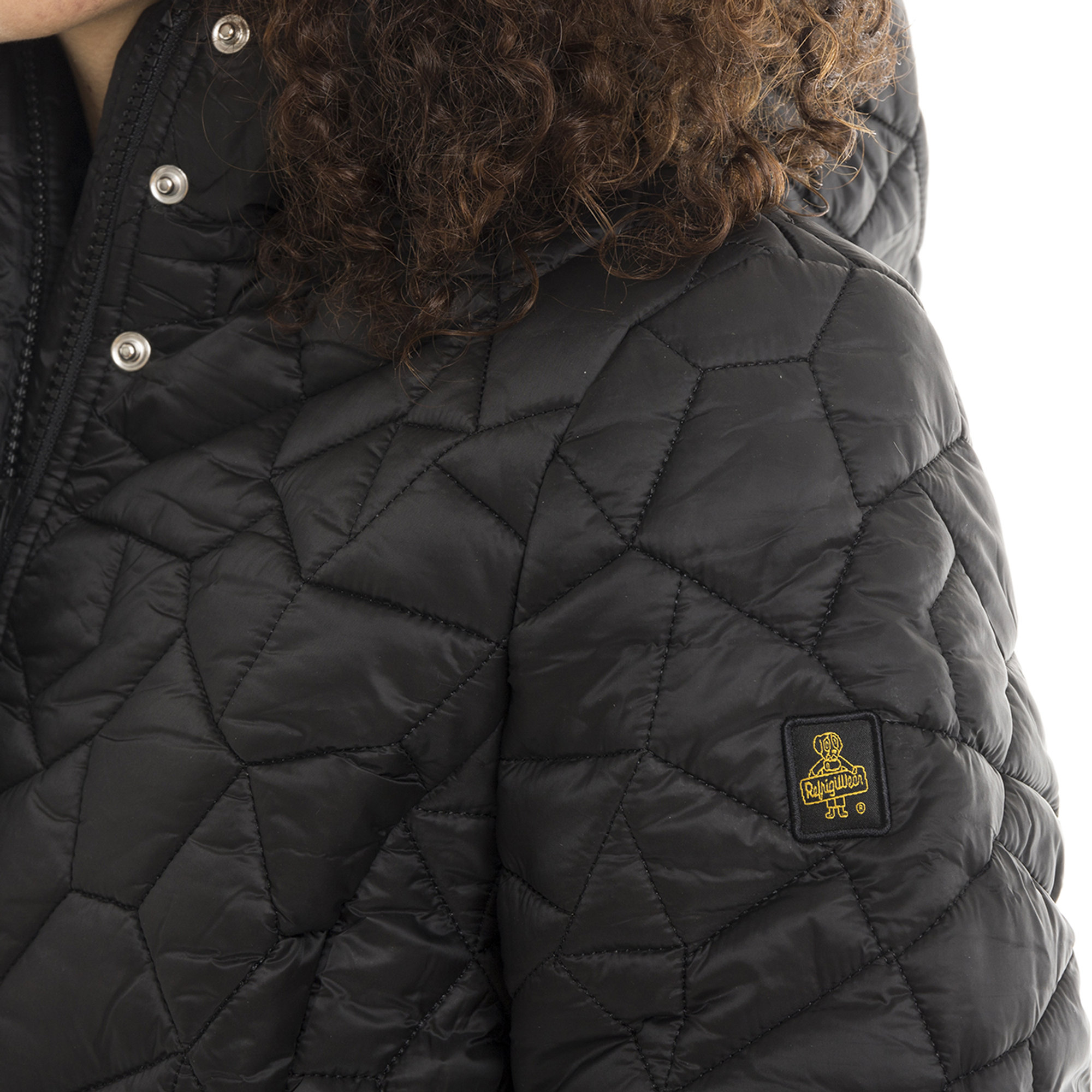Piumino corto Elise 1 con cappuccio fisso, nero Refrigiwear vista3
