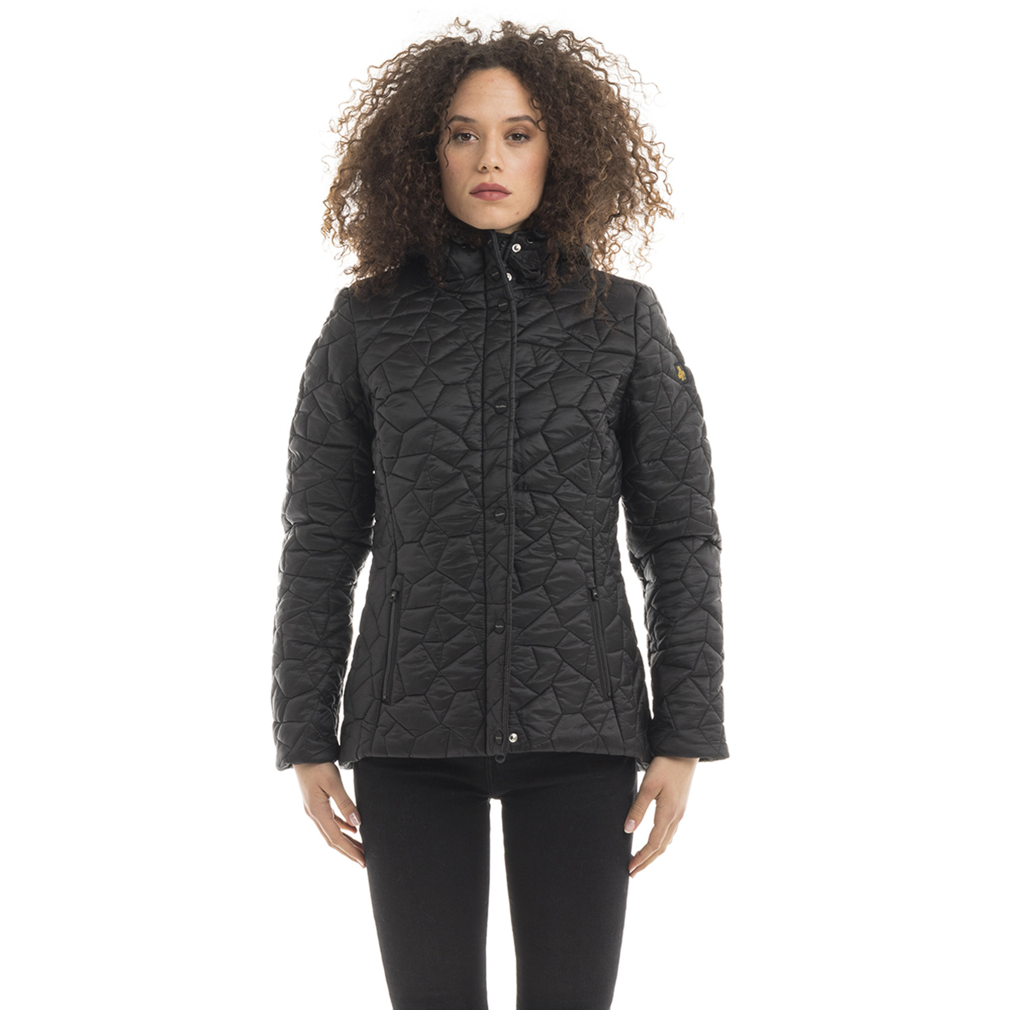 Piumino corto Elise 1 con cappuccio fisso, nero Refrigiwear vista0