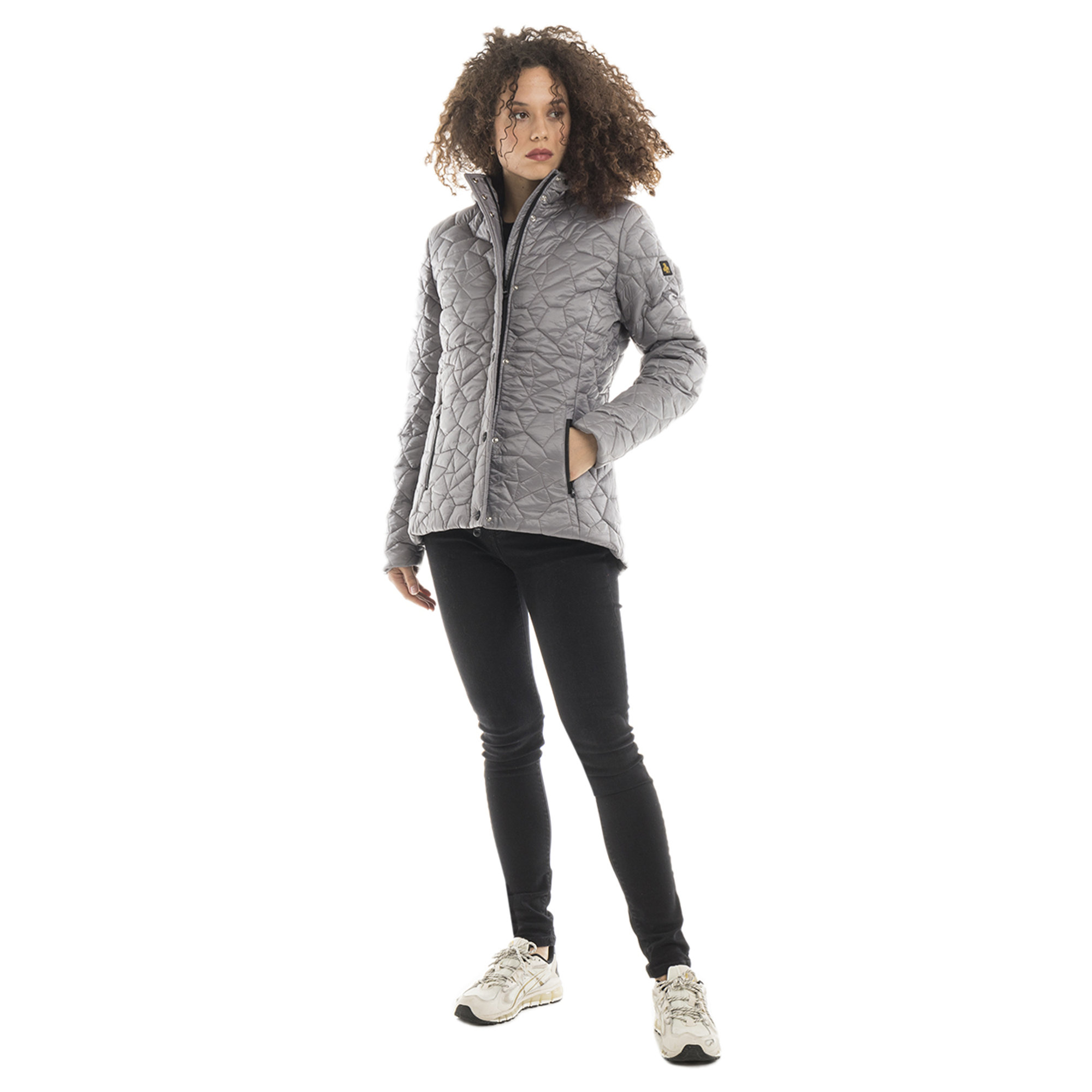 Piumino corto Elise 1 con cappuccio fisso grigio Refrigiwear vista2