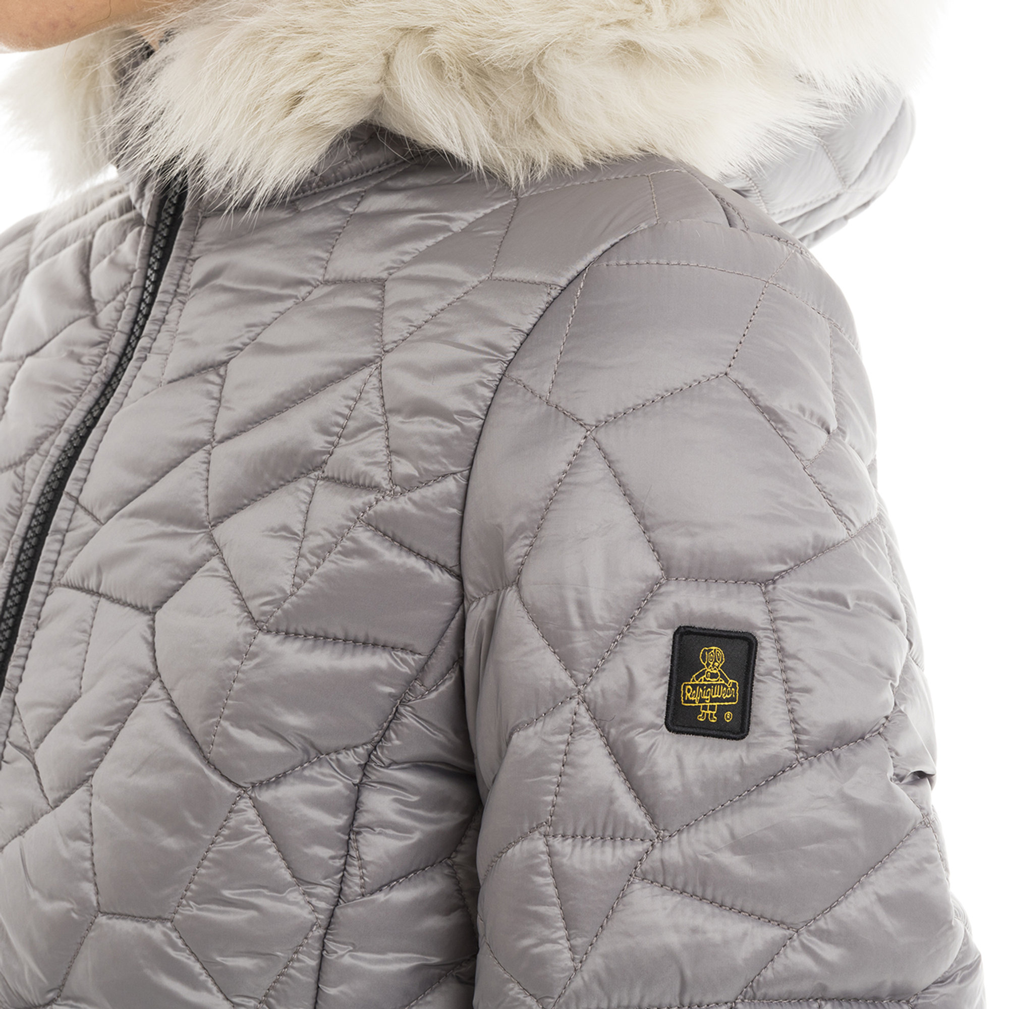 Piumino corto Geena con cappuccio,grigio Refrigiwear vista3