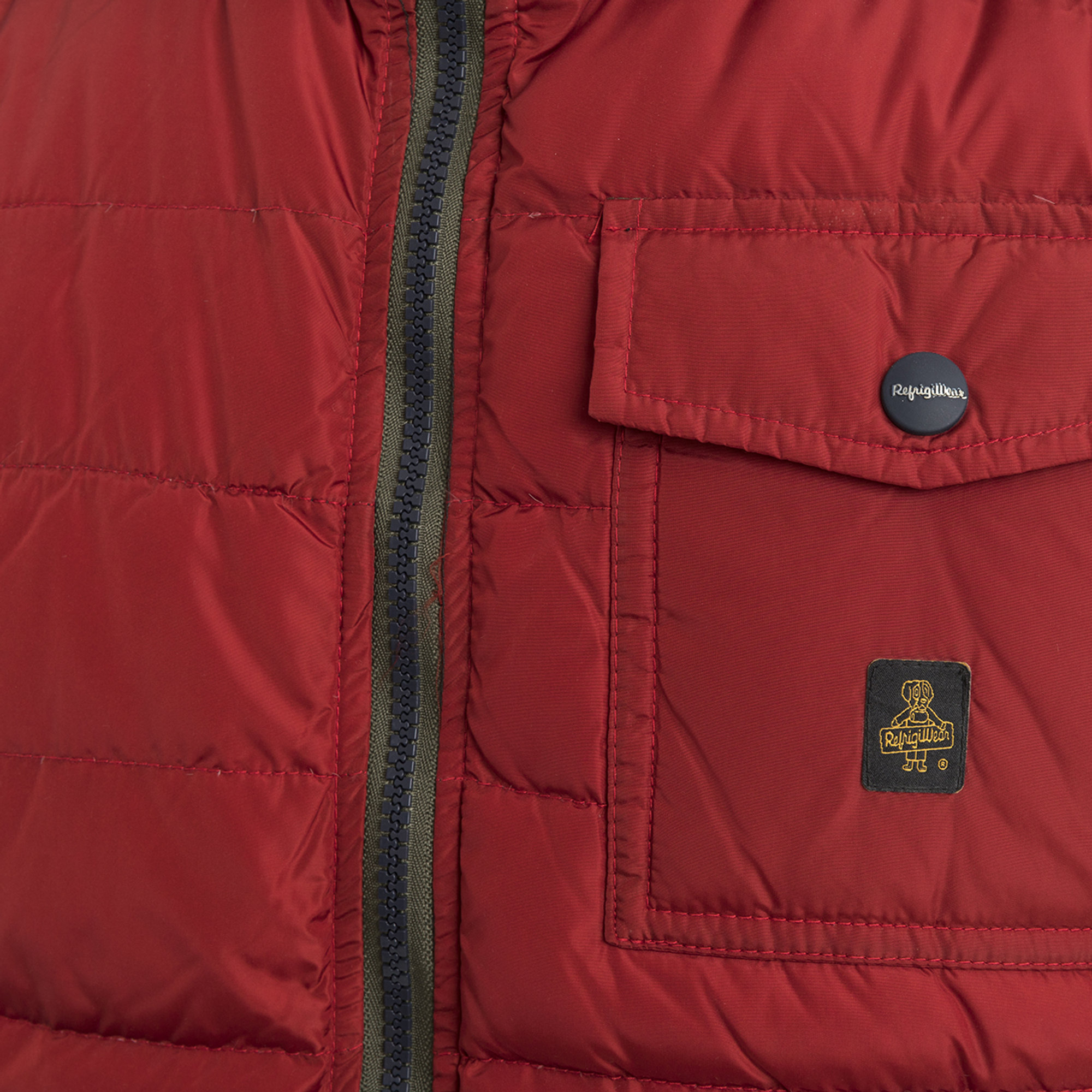Piumino Stripe con cappuccio fisso bordeaux Refrigiwear vista3