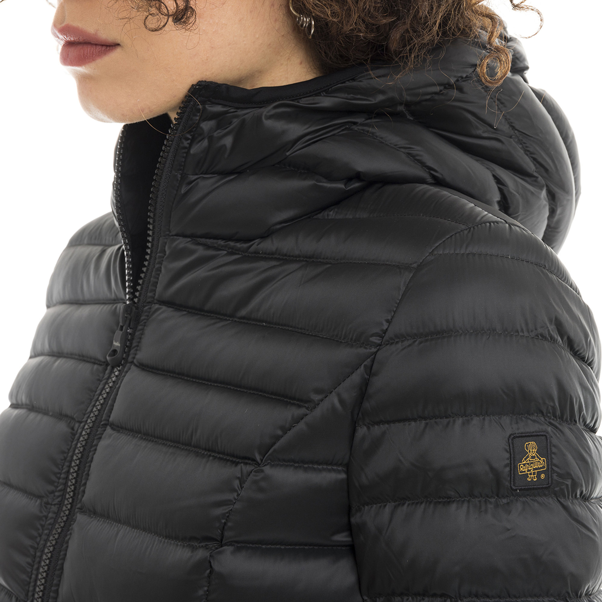 Piumino corto Mead jacket con cappuccio, nero Refrigiwear vista2