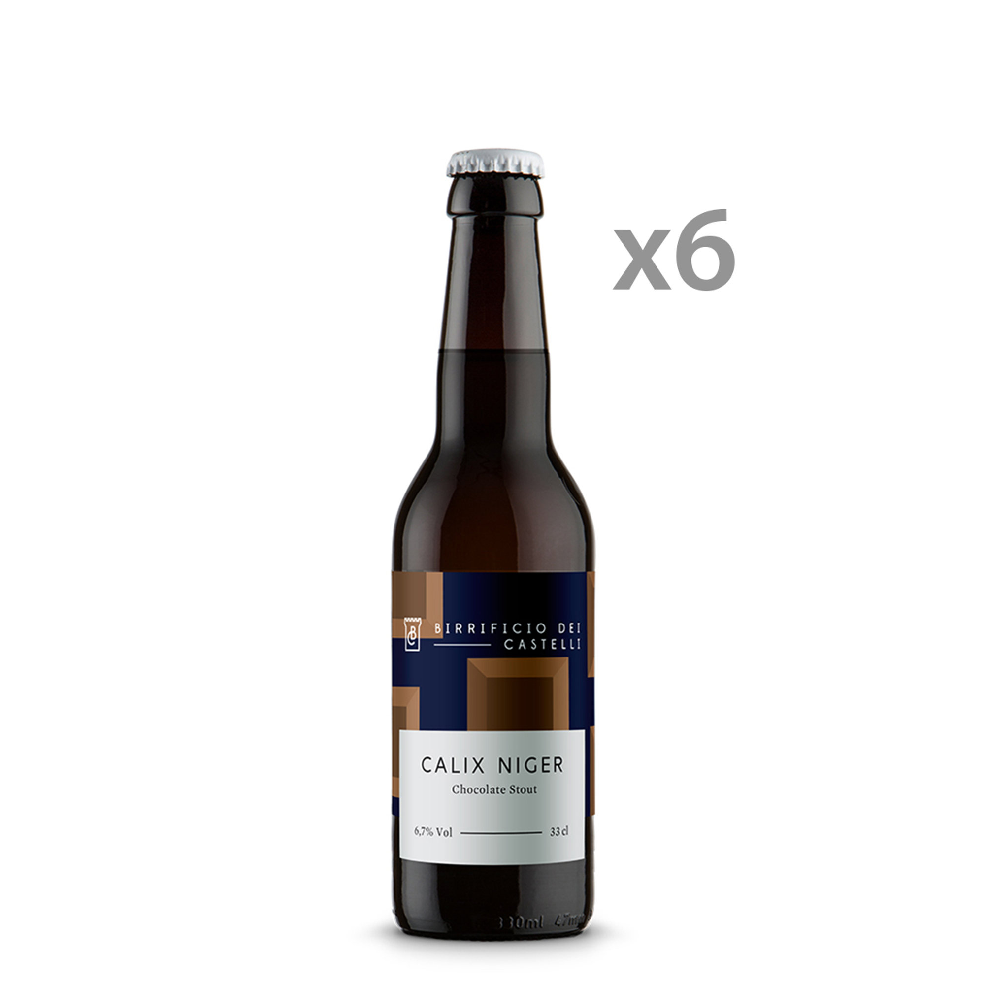 6 bottiglie da 33 cl - Calix Niger Chocolate Stout Birrificio dei Castelli vista0