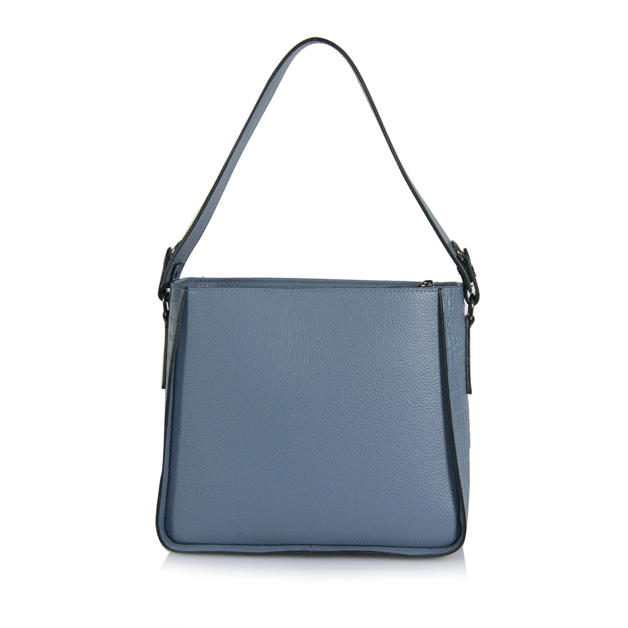 Borsa a spalla con dettagli in rettile azzurra Florence Bags Obsoleto vista2