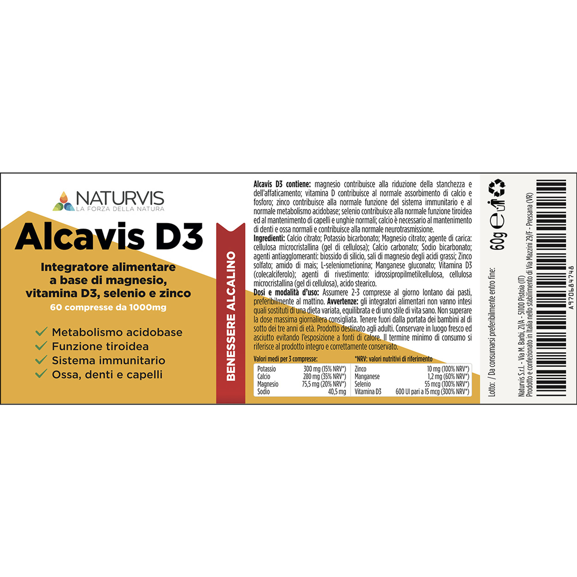 2 confezioni  - Alcavis d3 60 cpr Naturvis vista1