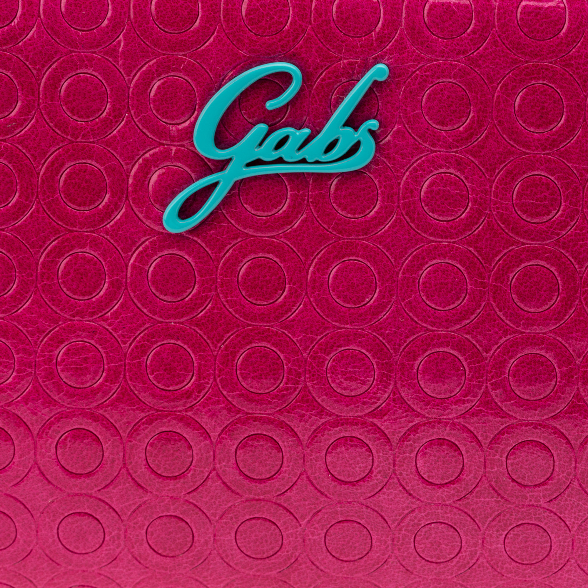 Portafoglio zip around Gmoney02 stampa cerchi fucsia Gabs vista4