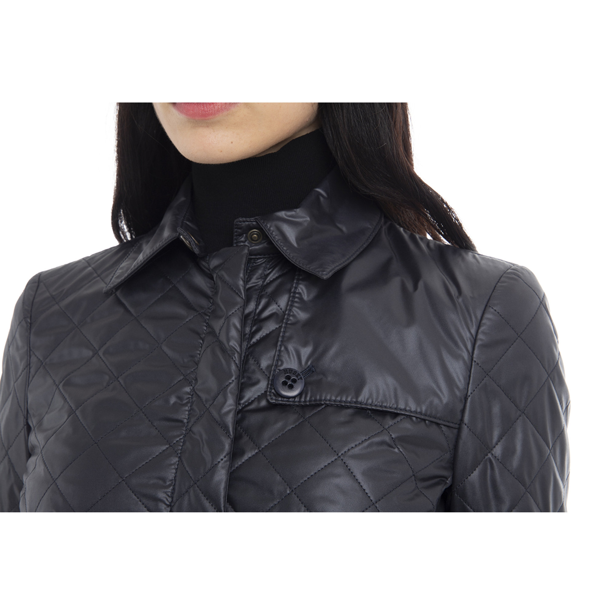 Trench trapuntato blu notte Husky vista3