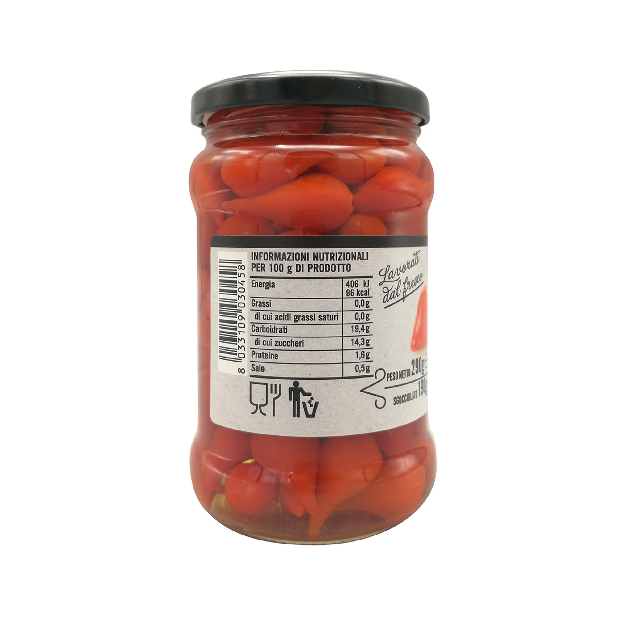 12 frascos - Mini pimientos rojos dulces gota 290 gr Sapa Inca vista1