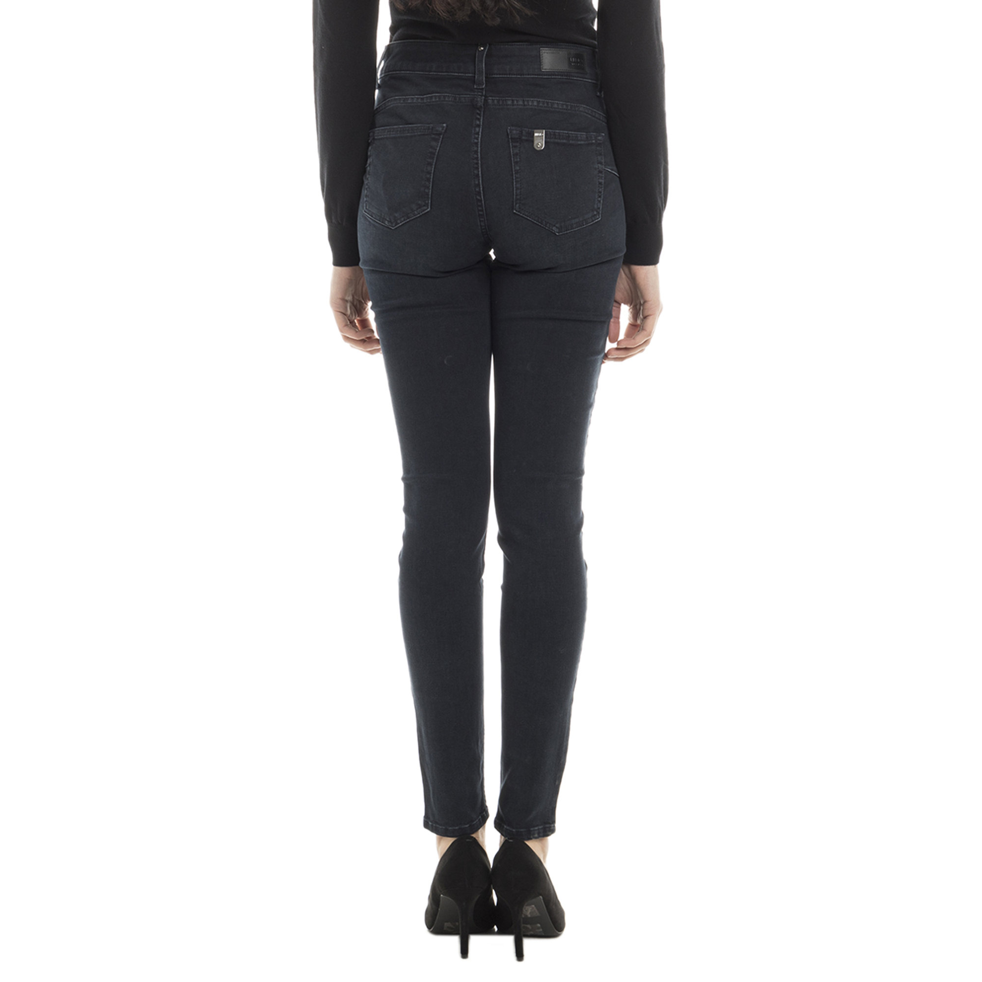 Jeans skinny con strass neri Liu Jo vista2