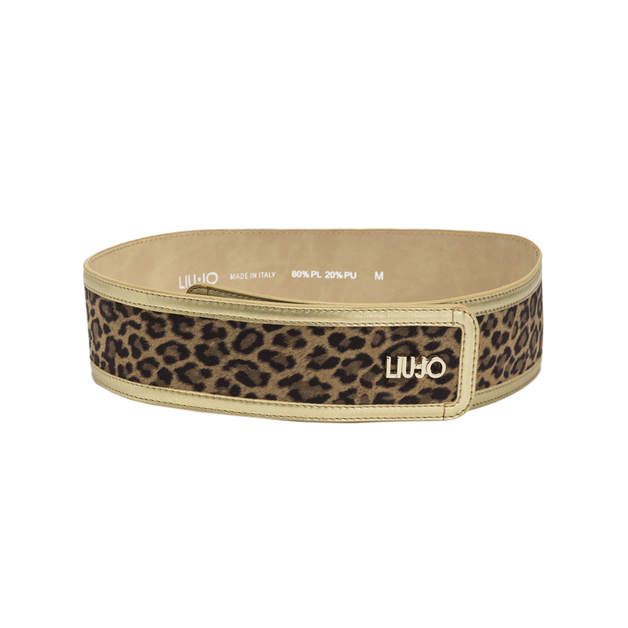 Cintura stampa animalier ed ecopelle oro Liu Jo vista0