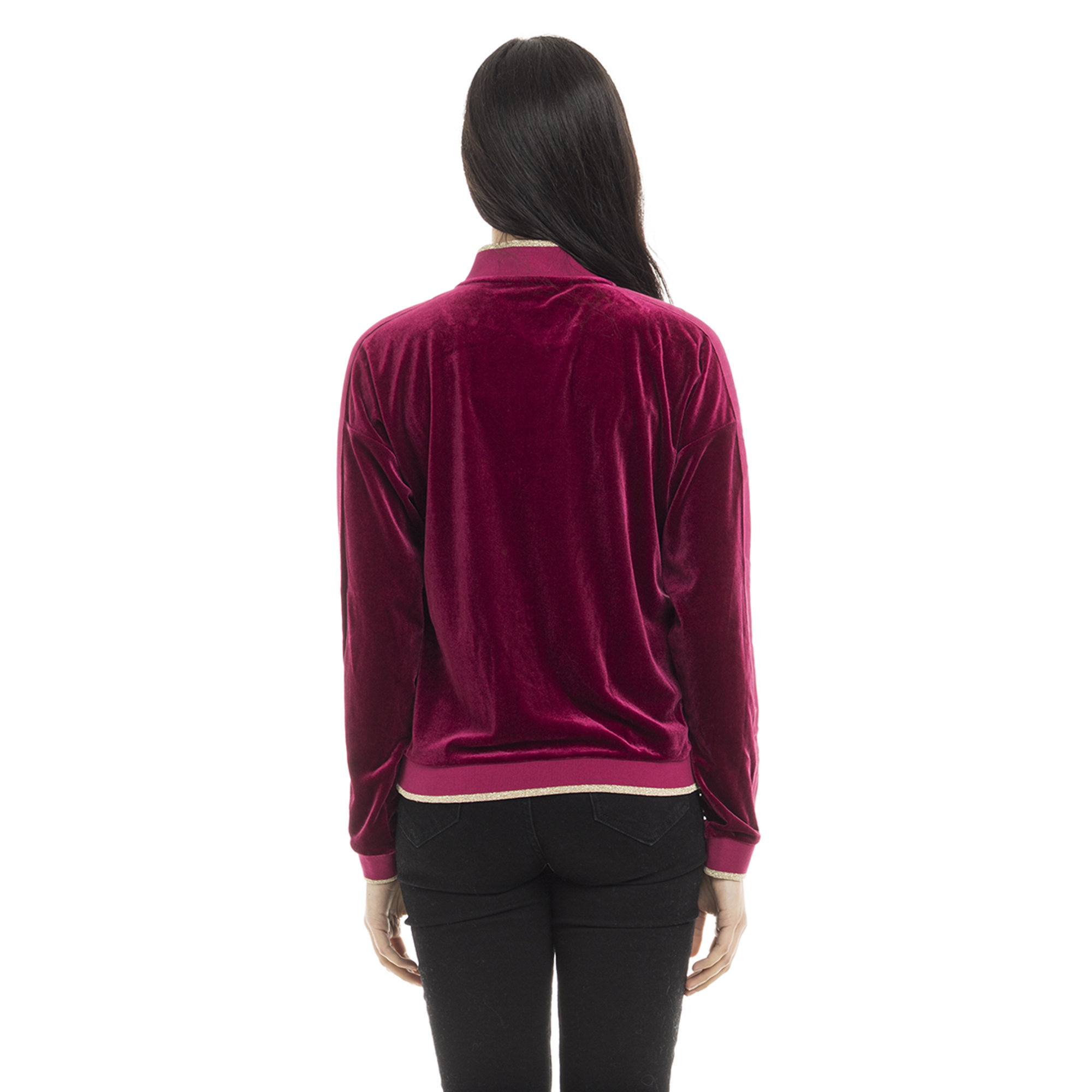 Felpa in velluto rosso magenta Liu Jo vista2