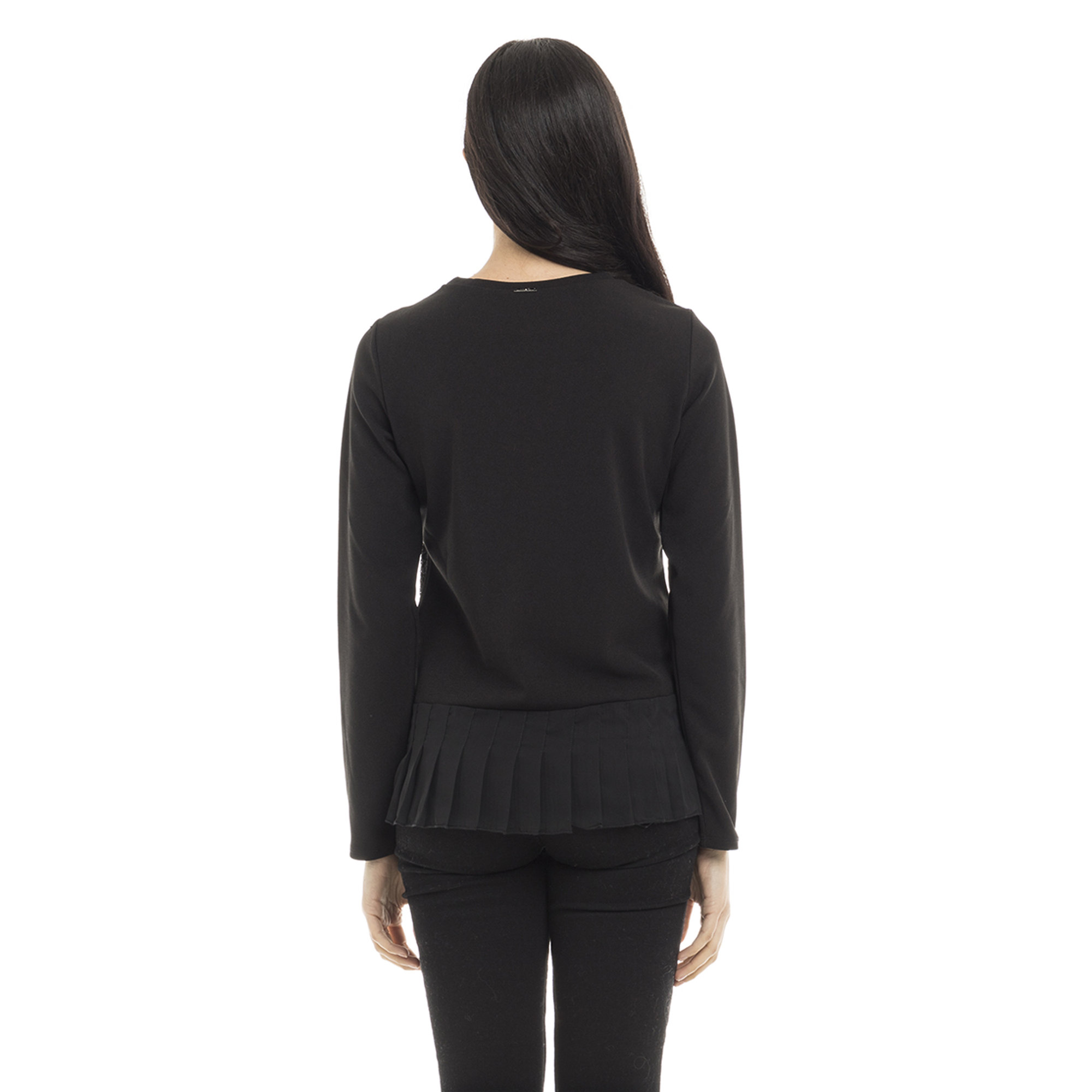 Maglia in patchwork di pizzo nera Liu Jo vista2