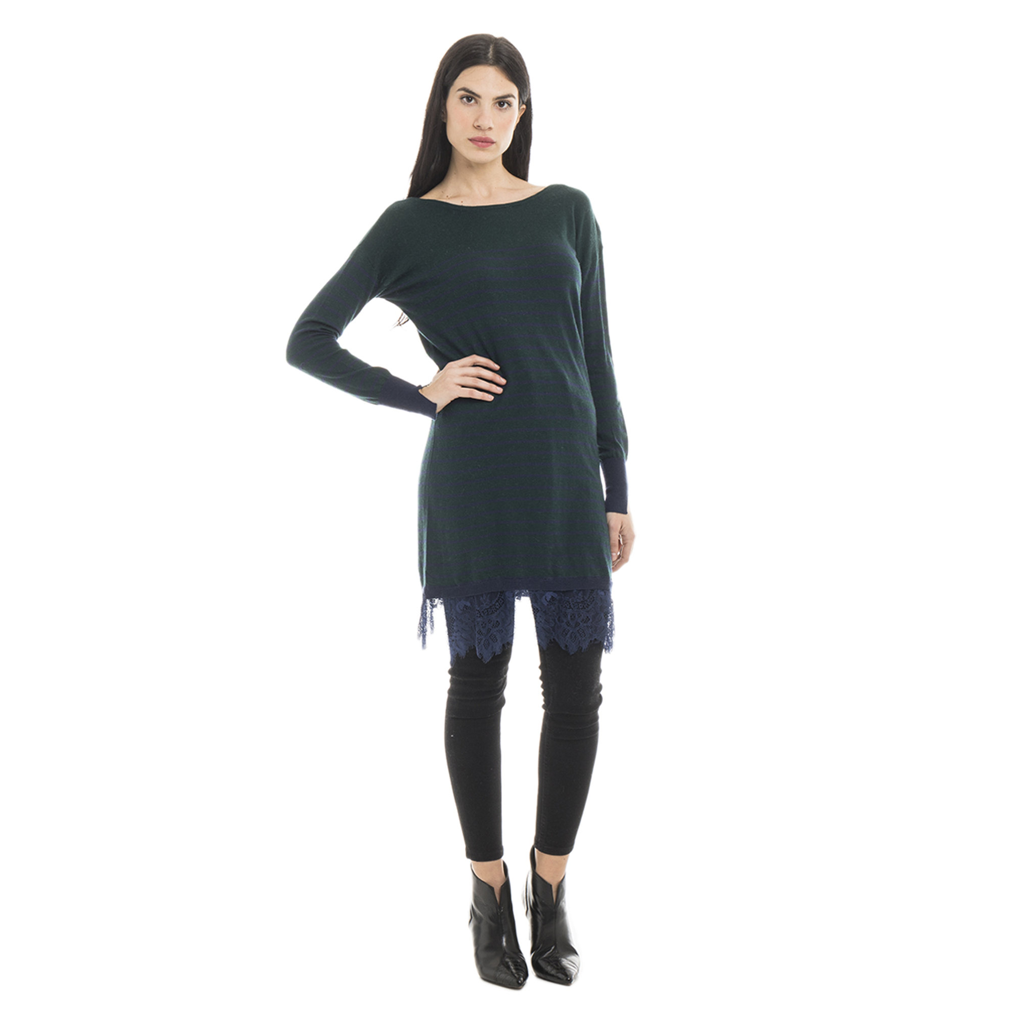 Maxi maglia a righe blu e verdi Liu Jo vista1
