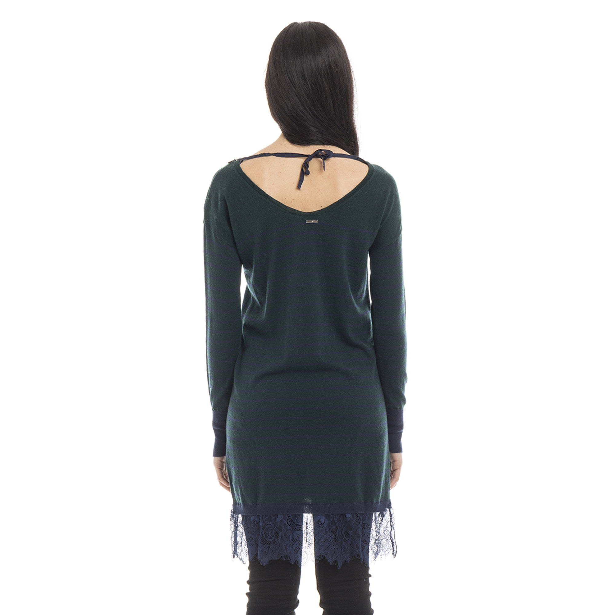 Maxi maglia a righe blu e verdi Liu Jo vista2