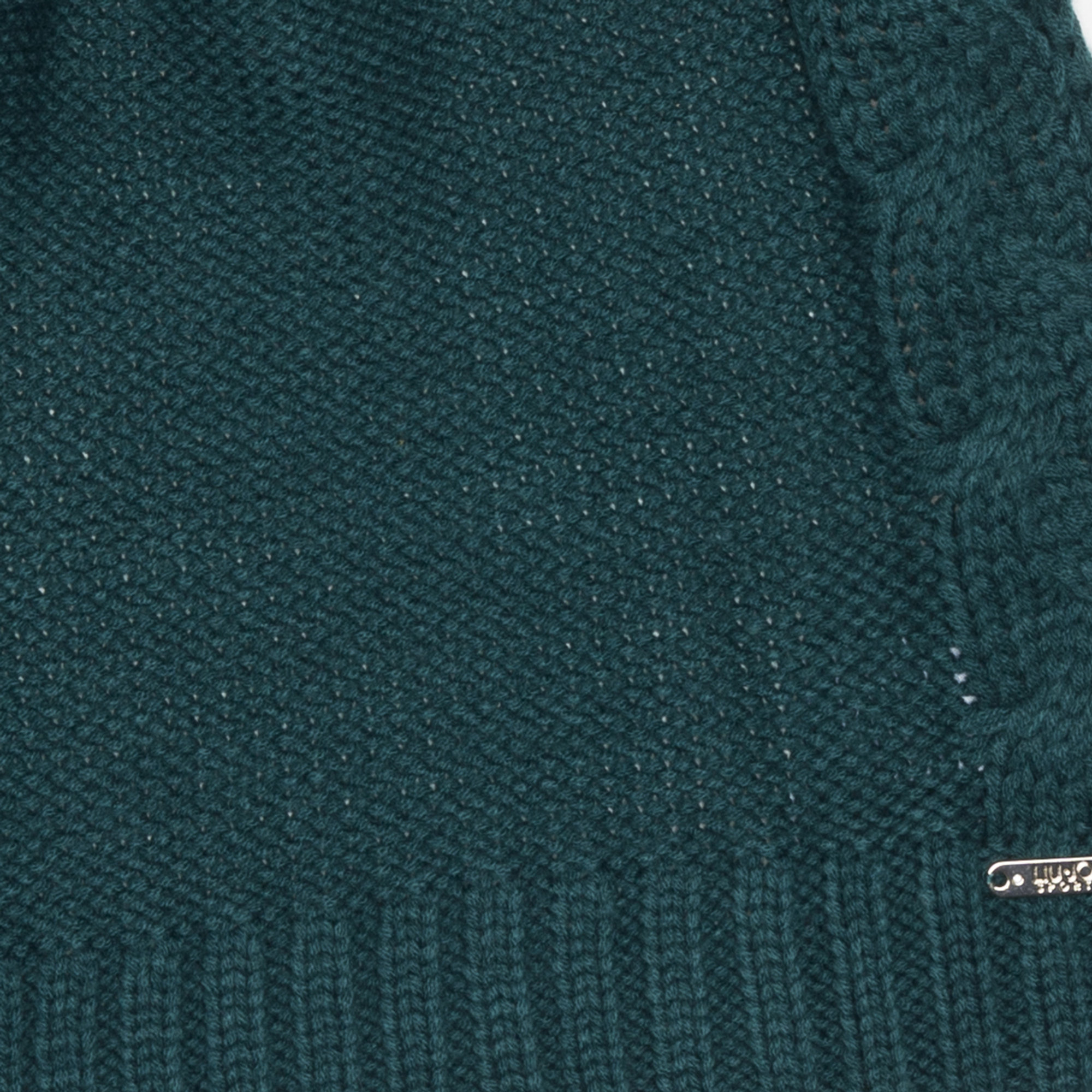 Sciarpa lavorata a maglia verde smeraldo Liu Jo vista1