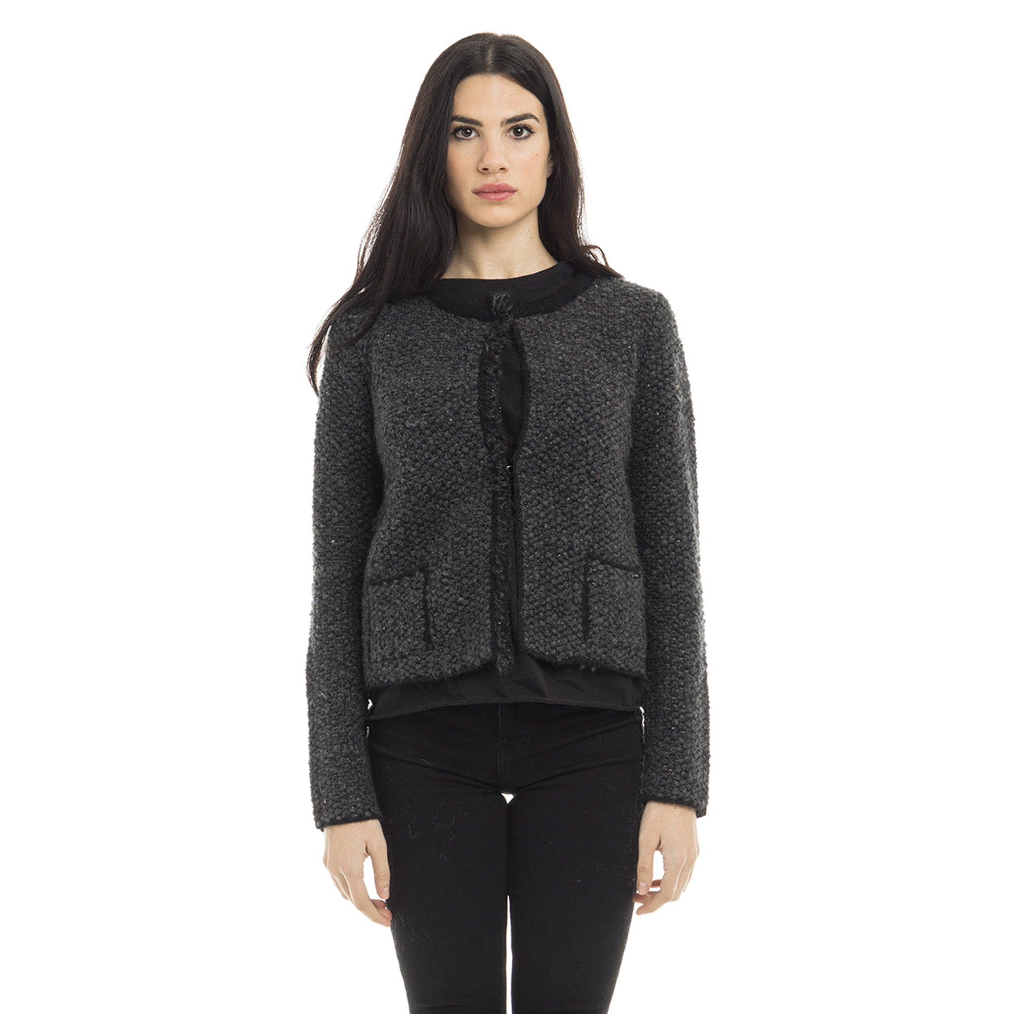 Cardigan modello Chanel grigio scuro Liu Jo vista0