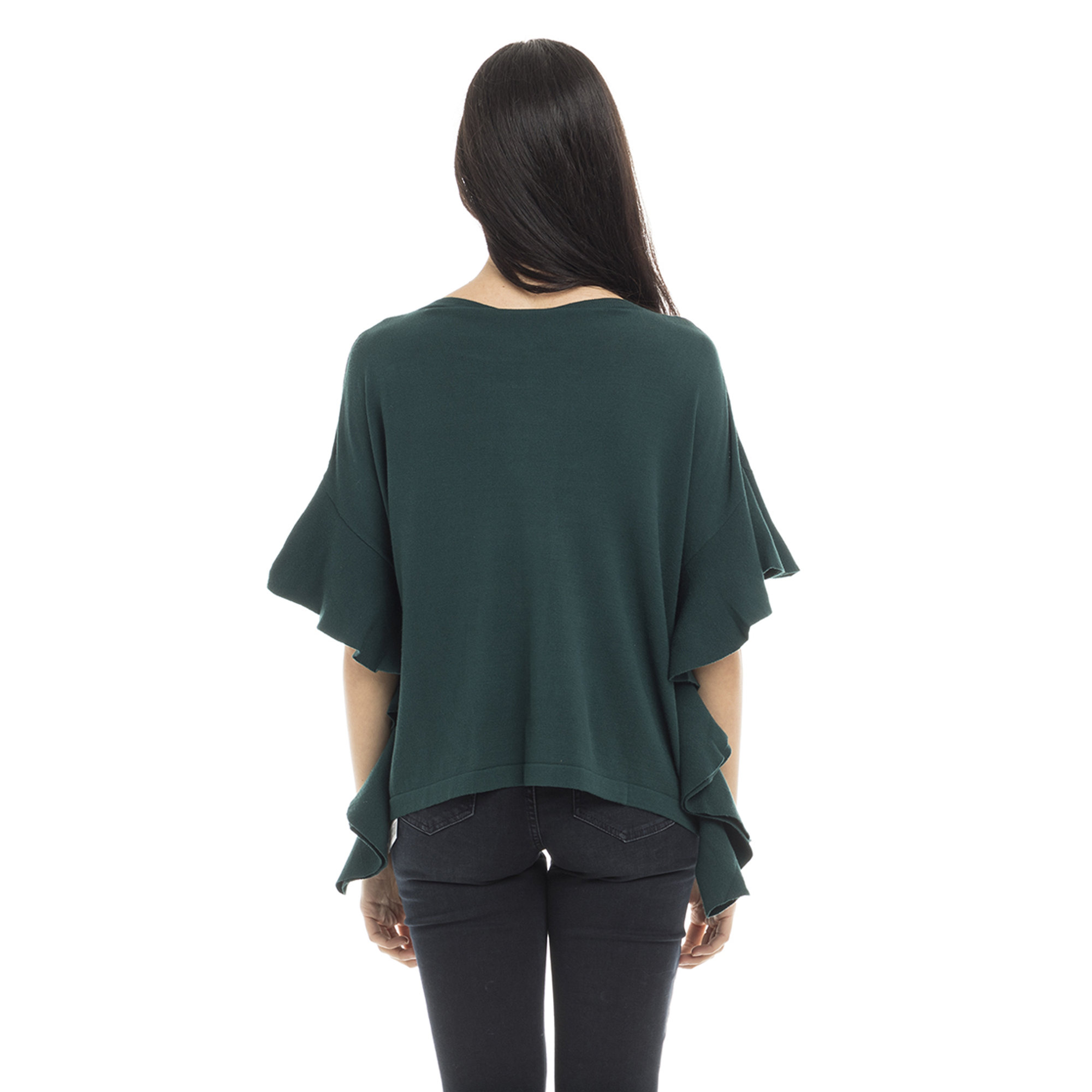Maglia con volant laterali verde bosco Liu Jo vista1