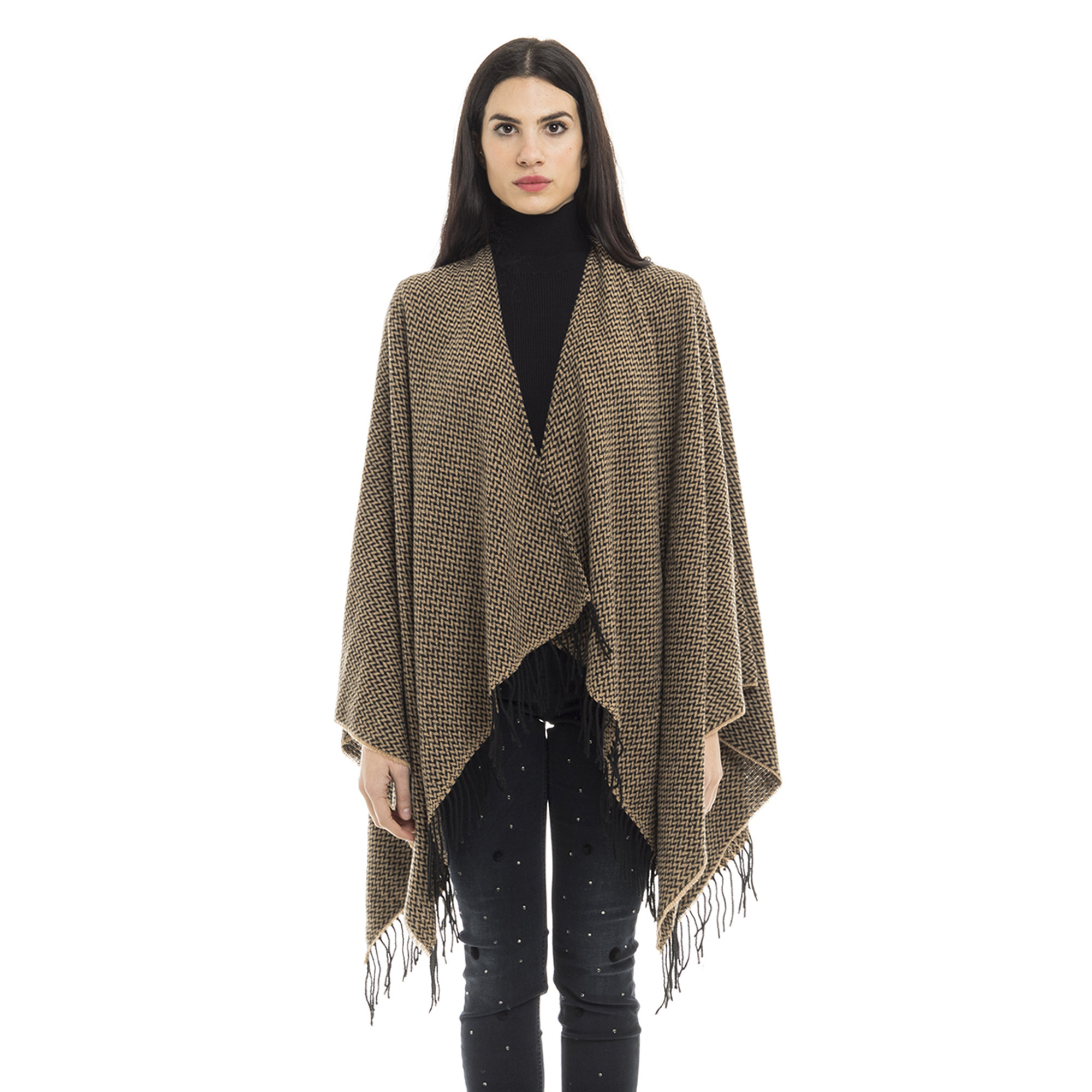 Poncho a fantasia con frange Liu Jo vista0