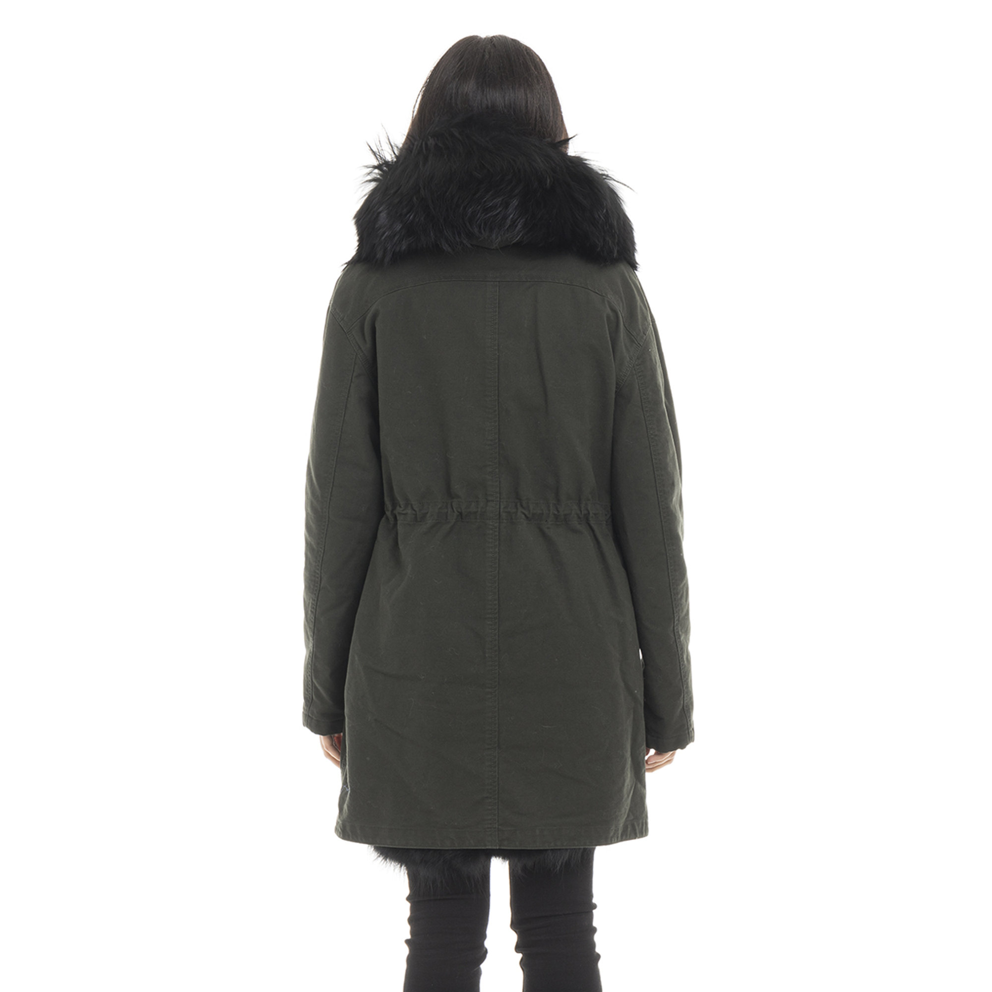 Parka con vera pelliccia verde scuro Liu Jo vista2